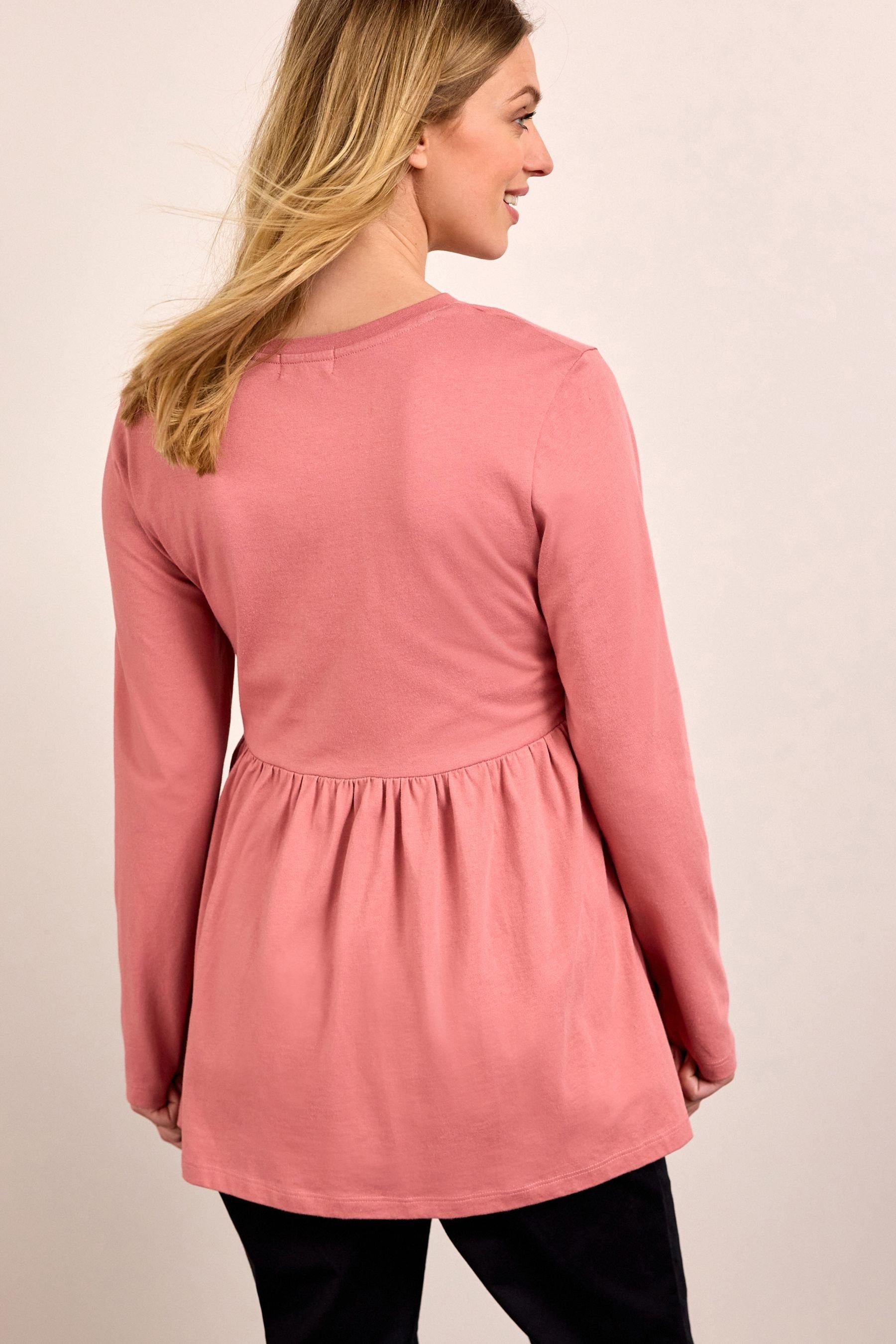 mit Pink Stillshirt Still-Bluse (1-tlg) Schößchen Next