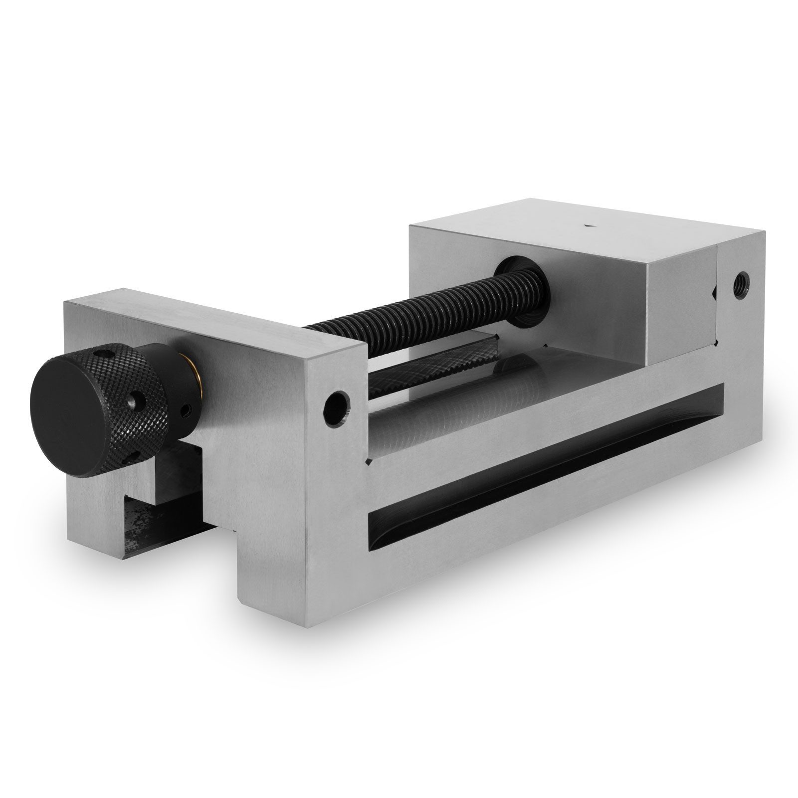 EBERTH Schraubstock Präzisionsschraubstock mit Spindel, Backenbreite 150mm, maximale Spannkraft 175mm, Backenhöhe 50mm, aus robustem Stahl