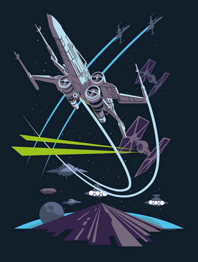 Komar Poster Star Wars Classic Vector X-Wing, Star Wars (1 St), Kinderzimmer, Schlafzimmer, Wohnzimmer