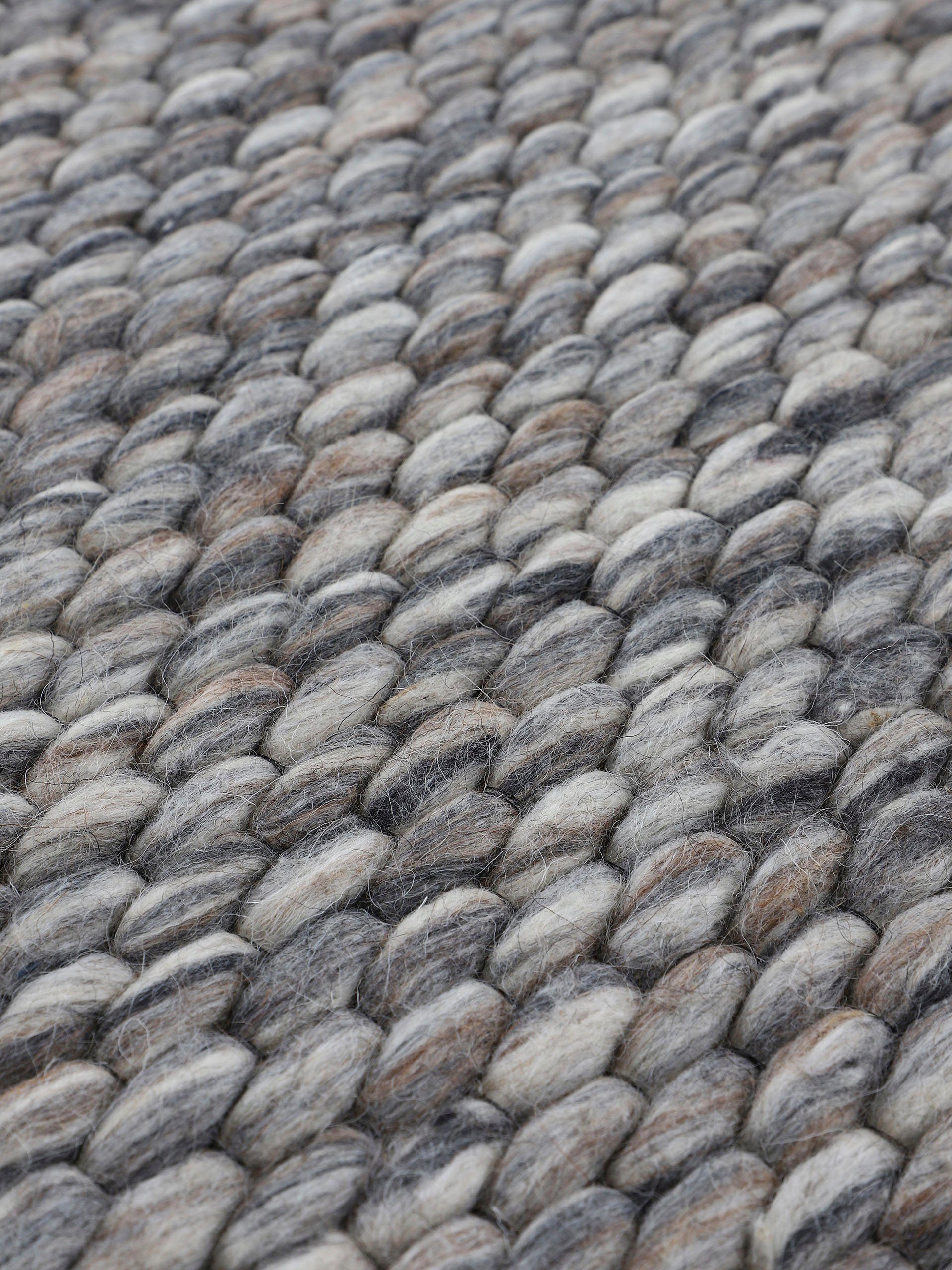 Wollteppich Sina, carpetfine, weich mm, 14 Wolle, reine meliert, Höhe: Handweb Teppich, & rechteckig, Dunkelgrau handgewebt, kuschelig