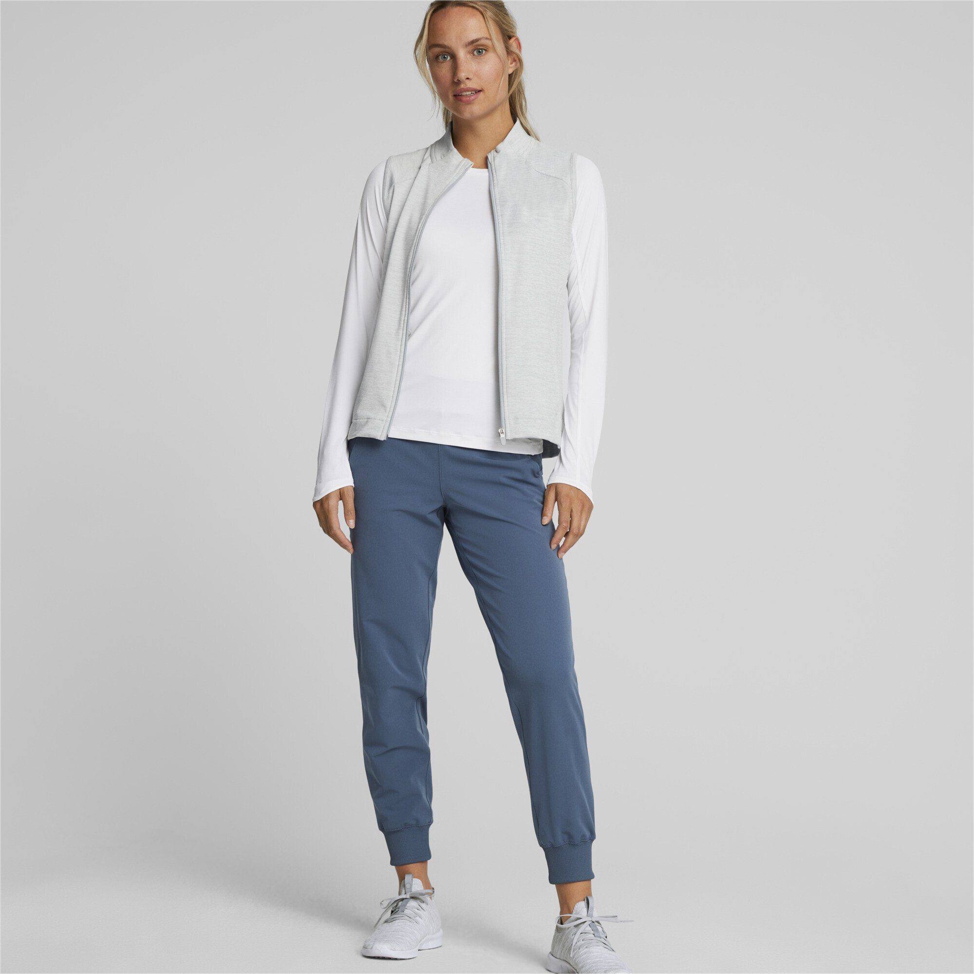 Heather Reißverschluss Rise mit High durchgehendem Golfweste Heather Sweatjacke Gray PUMA Damen