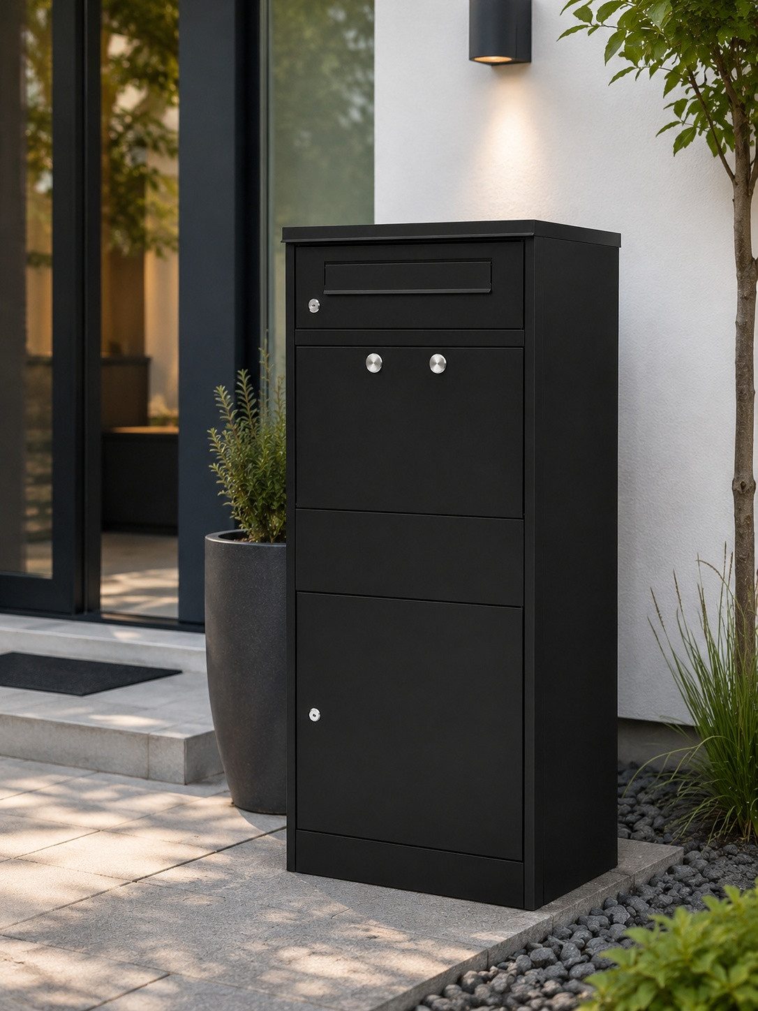 Radius Paketbriefkasten Paketbriefkasten Letterman 4 Schwarz inkl. LED Licht