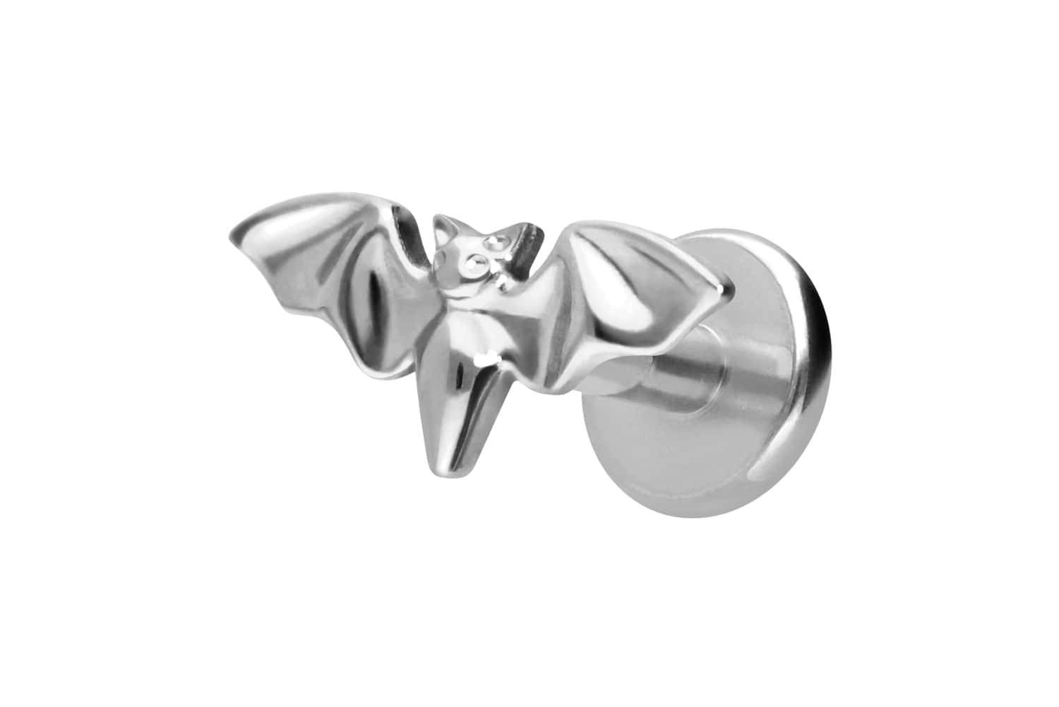 Piercing-Set Titan Labret mit Innengewinde FLEDERMAUS