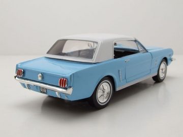 Motormax Modellauto Ford Mustang Hardtop 1964 1/2 hellblau weiß James Bond Thunderball, Maßstab 1:24