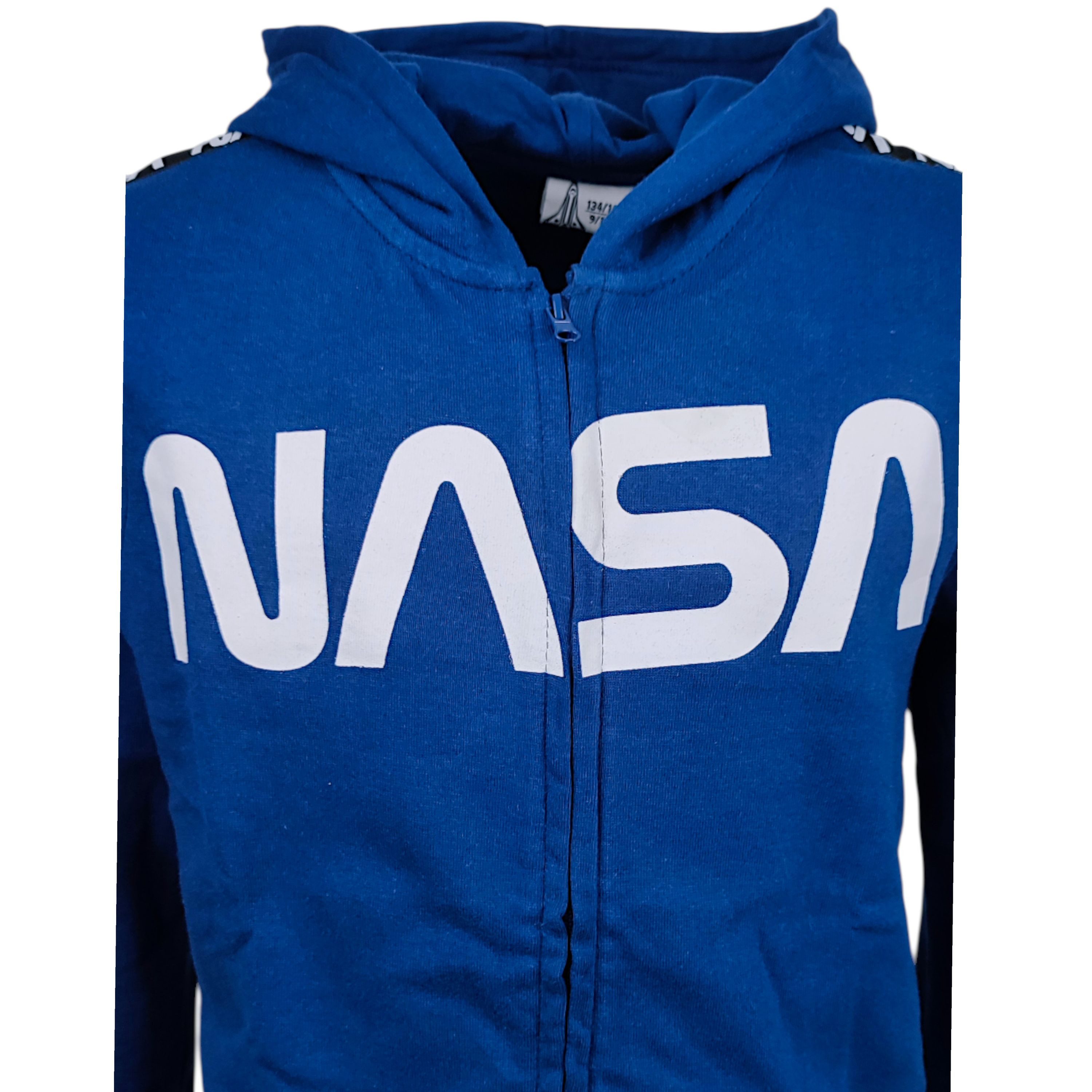 NASA Sweatjacke mit dem NASA-Logo Jungen Übergangsjacke mit Kapuze Größe 134 - 164 cm
