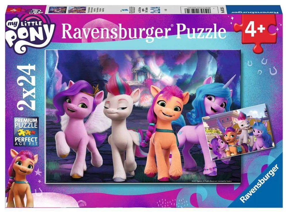 Ravensburger Puzzle 2 x 24 Teile Ravensburger Kinder Puzzle My little Pony the movie 05235, 24 Puzzleteile