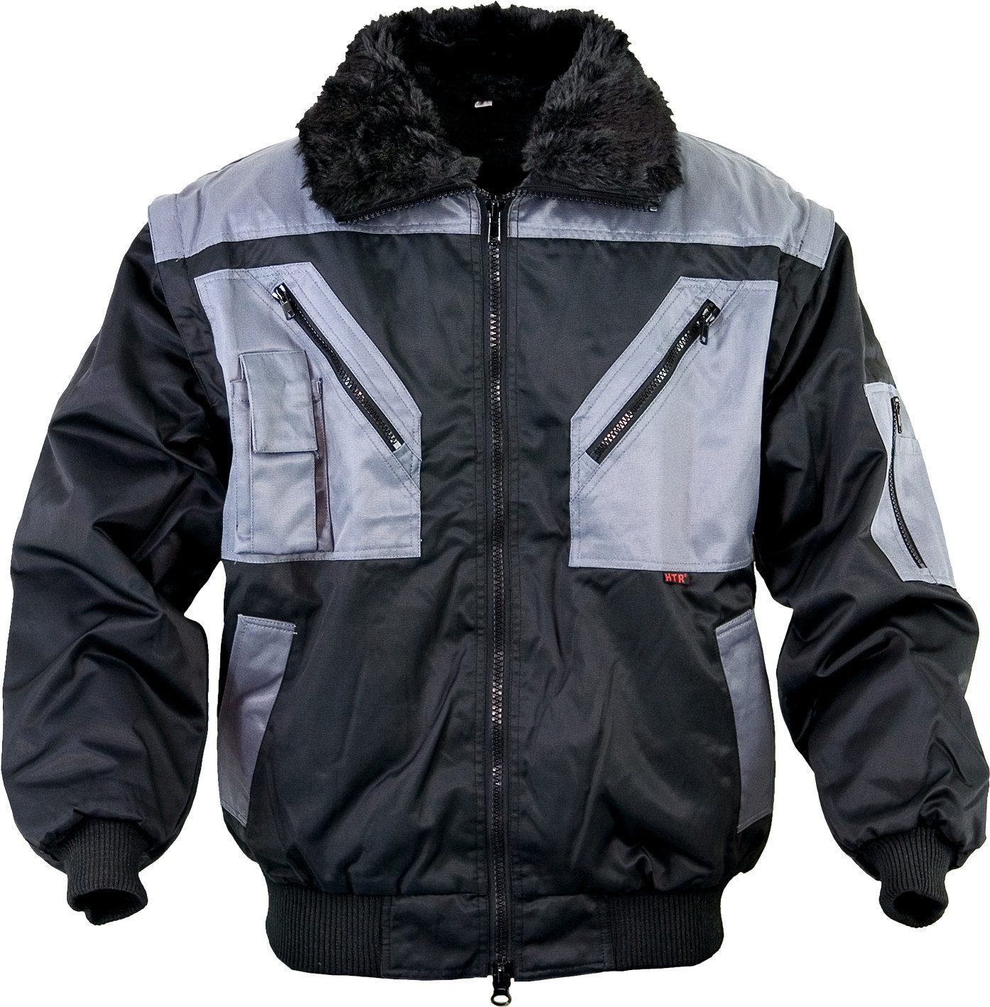 Arbeitsjacke Pilotenjacke schwarz/grau