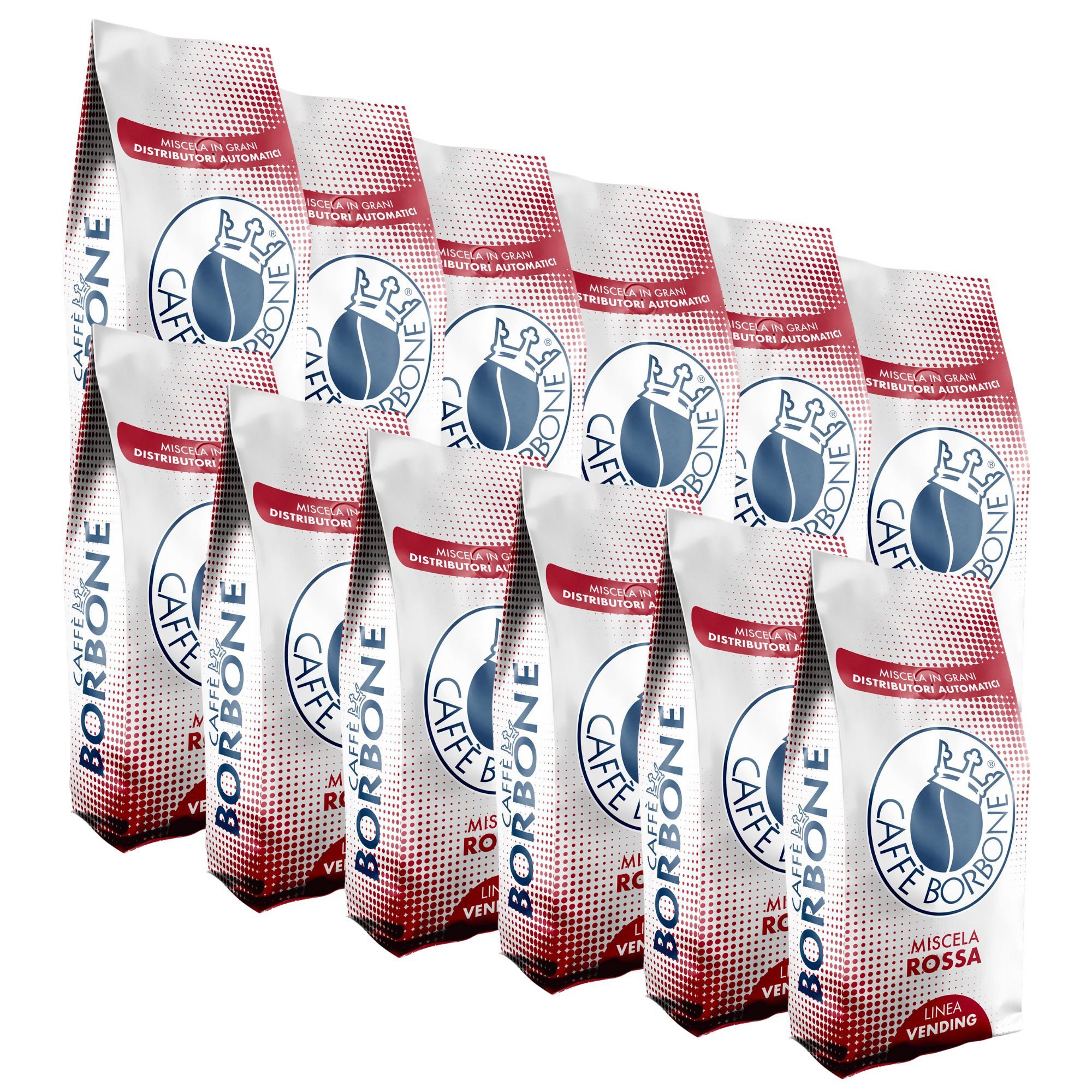 Caffè Borbone Kaffee Caffè Borbone Miscela Rossa 12x1 Kg Kaffeebohnen 100% Robusta, 12 x 1000 g, (Miscela Rossa, Großverpackung Ganze Kaffeebohnen Linea Vending)