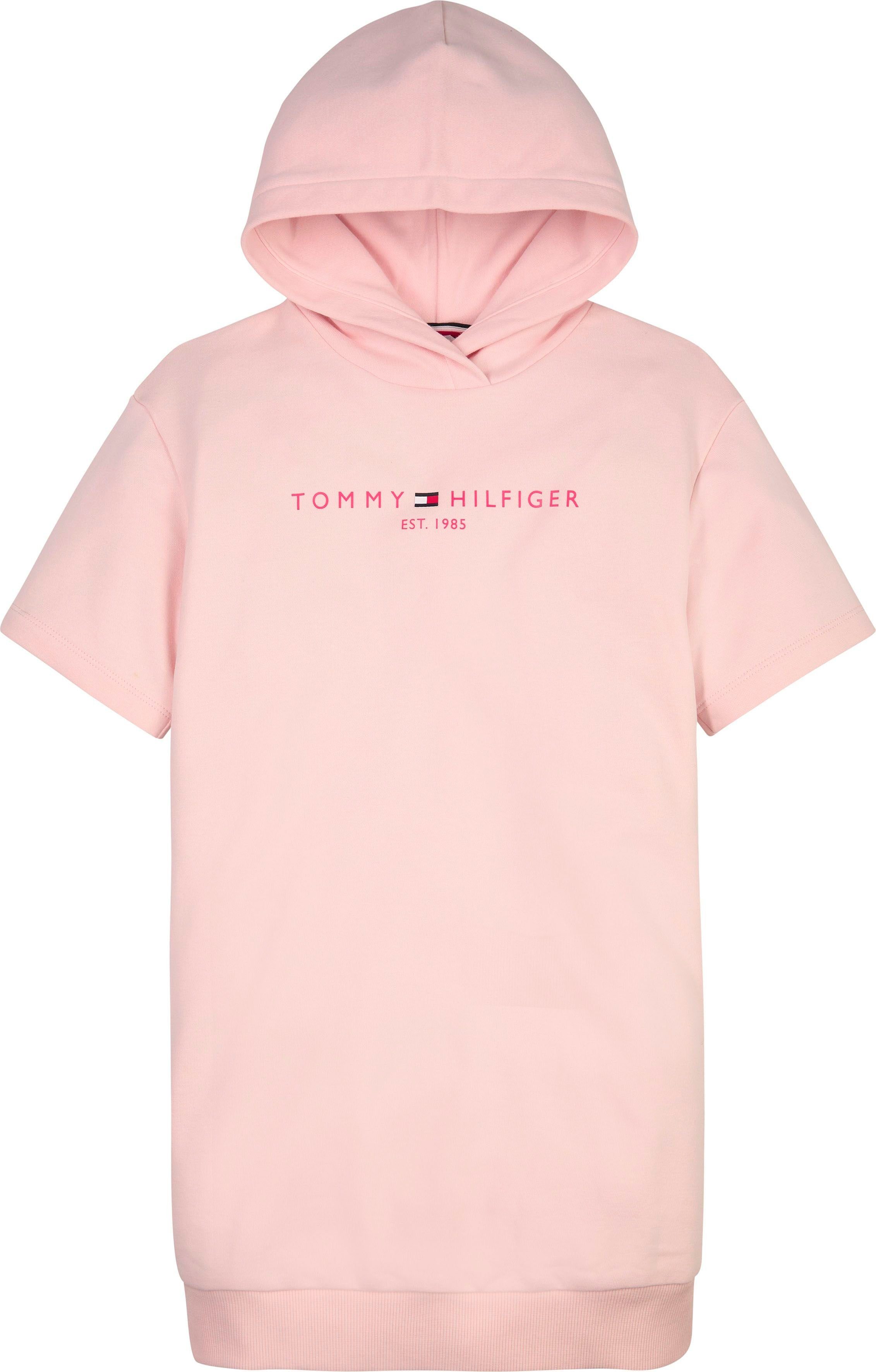 Tommy Sweatkleid mit S/S Ärmeln DRESS Hilfiger kurzen HOODIE ESSENTIAL