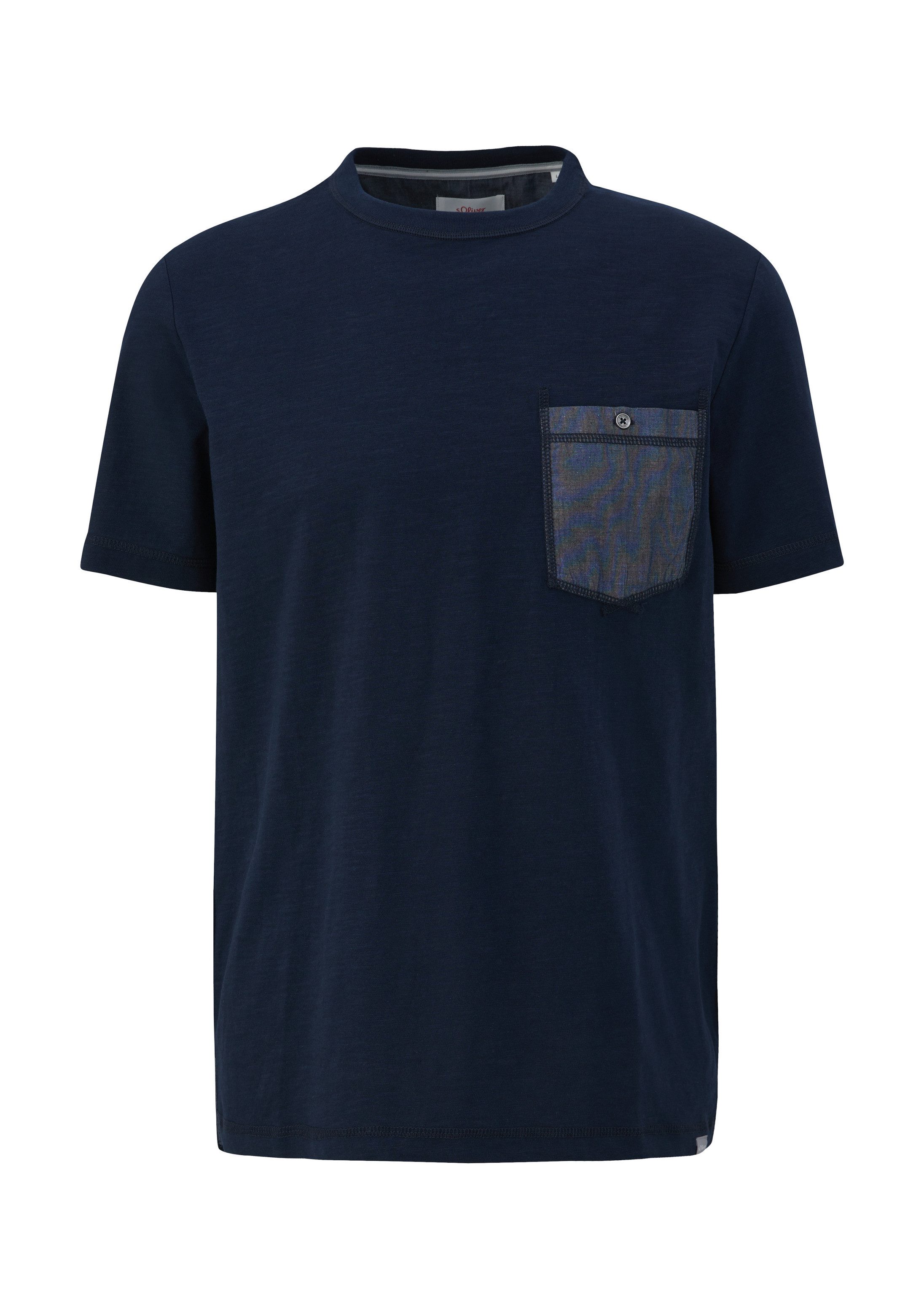 s.Oliver Kurzarmshirt T-Shirt T-Shirt mit aufgesetzter Brusttasche