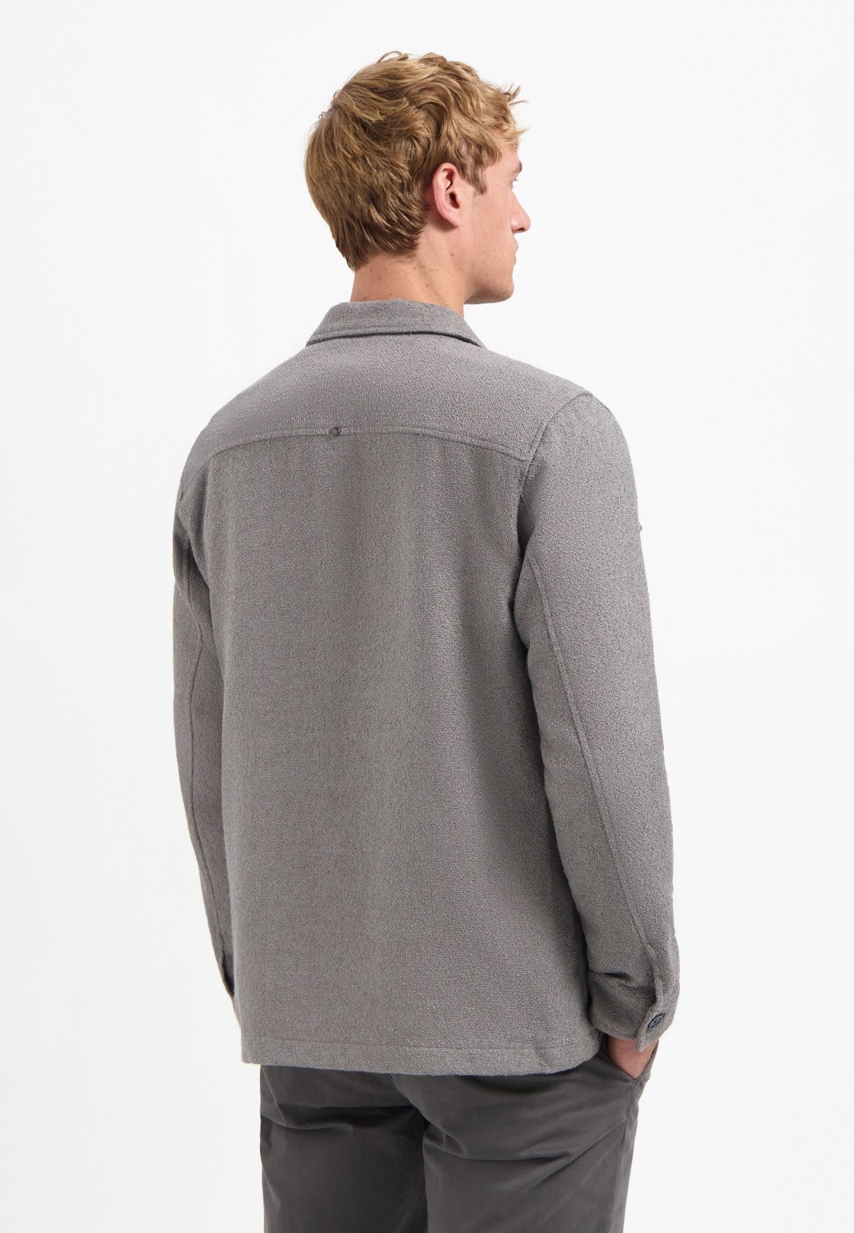 NO EXCESS Langarmhemd No Excess Overshirt mit Knöpfen Overshirt Full Button Stretch
