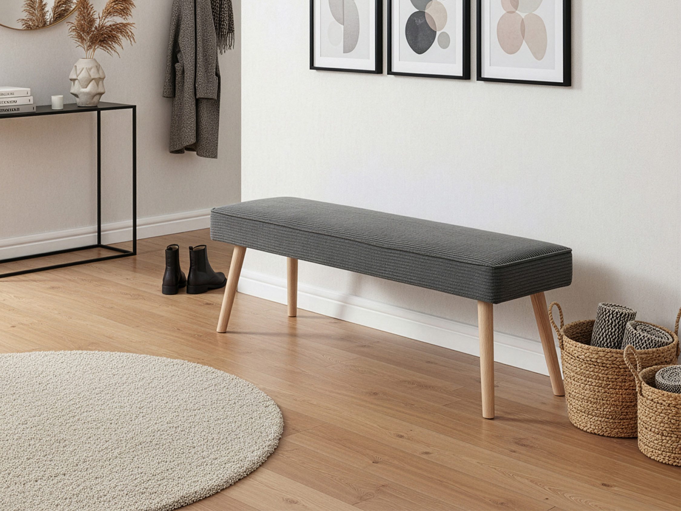 B&D home Essbank PAUL, gepolstert, Federkernbox, mit oder ohne Rückenlehne in 120/140/160cm