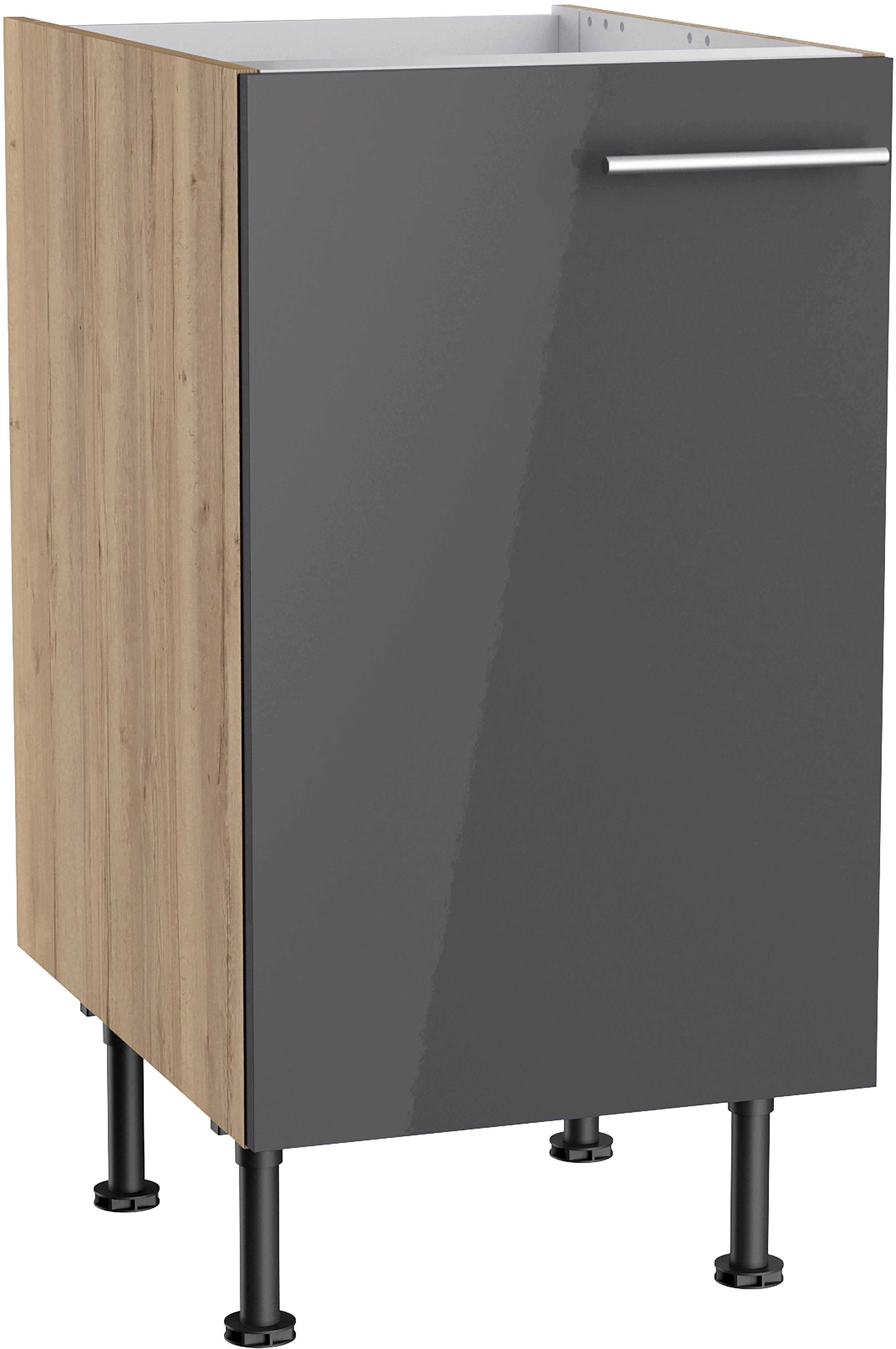 OPTIFIT Spülenschrank Klara Breite 45 cm anthrazit/wildeiche