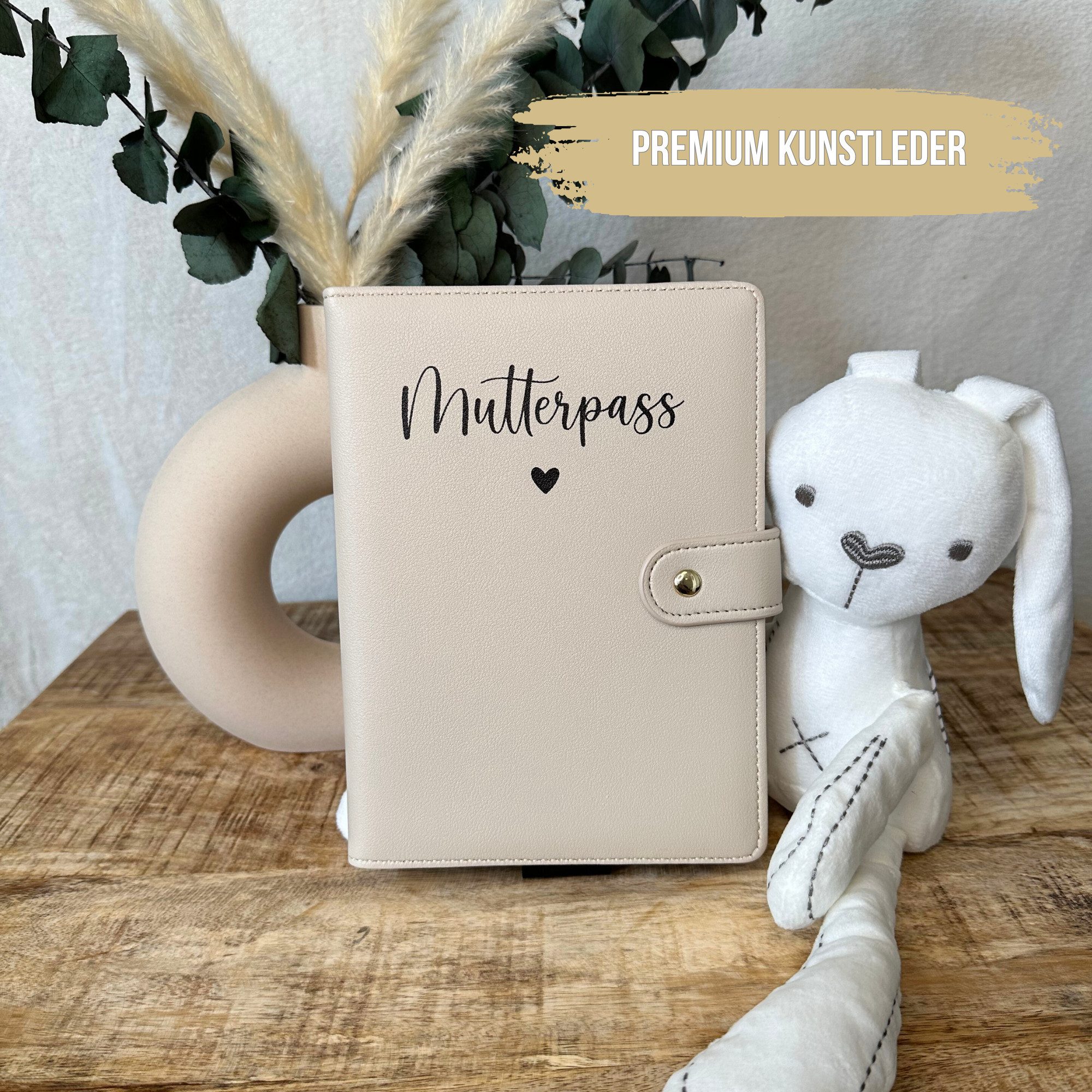 Malino Mutterpass-Hülle Mutterpasshülle Leder Beige Deutsch, Schutzhülle Mutterpass-Hülle