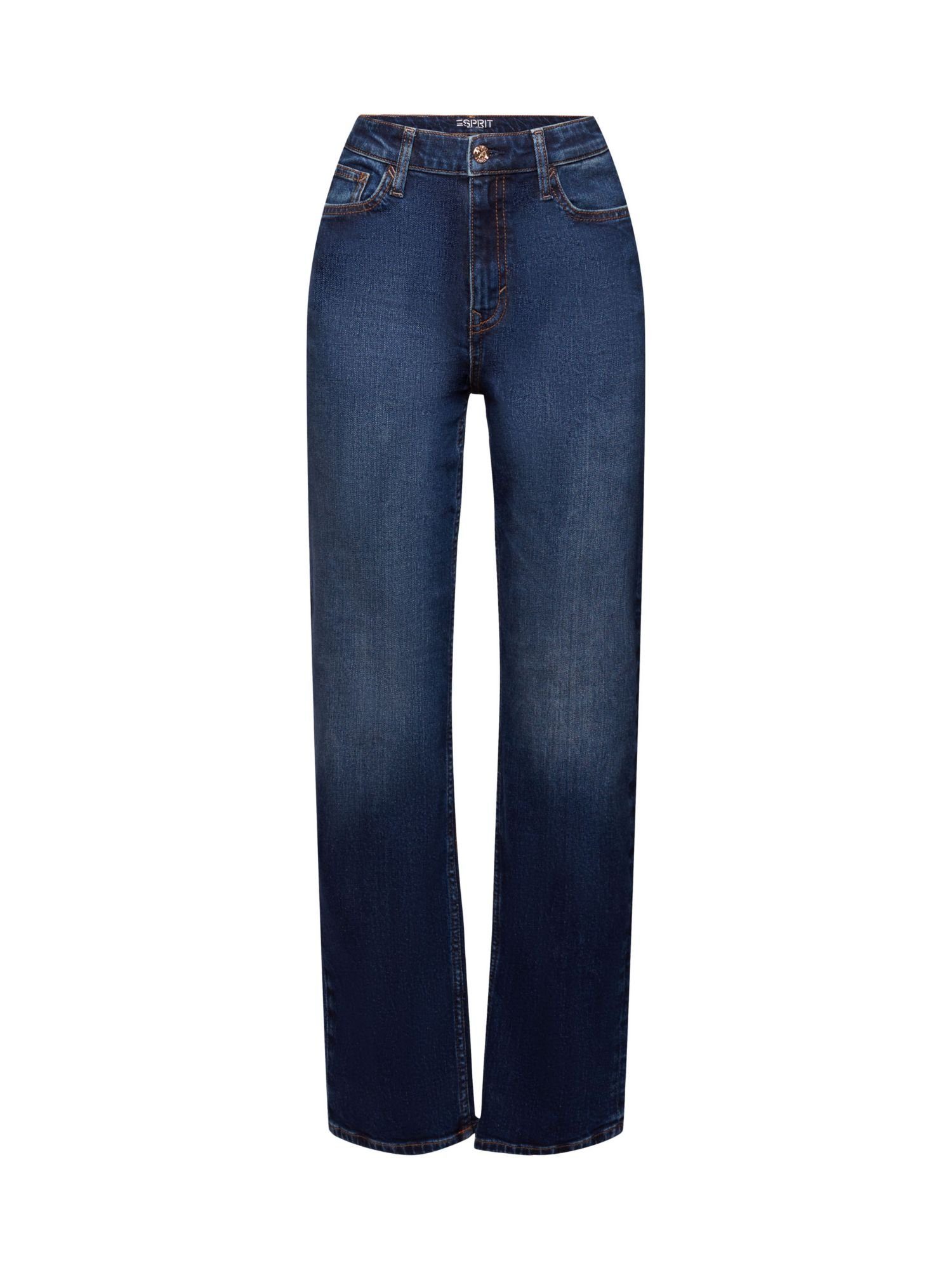 Esprit hohem Straight-Jeans und gerader Passform mit Bund Retro-Jeans