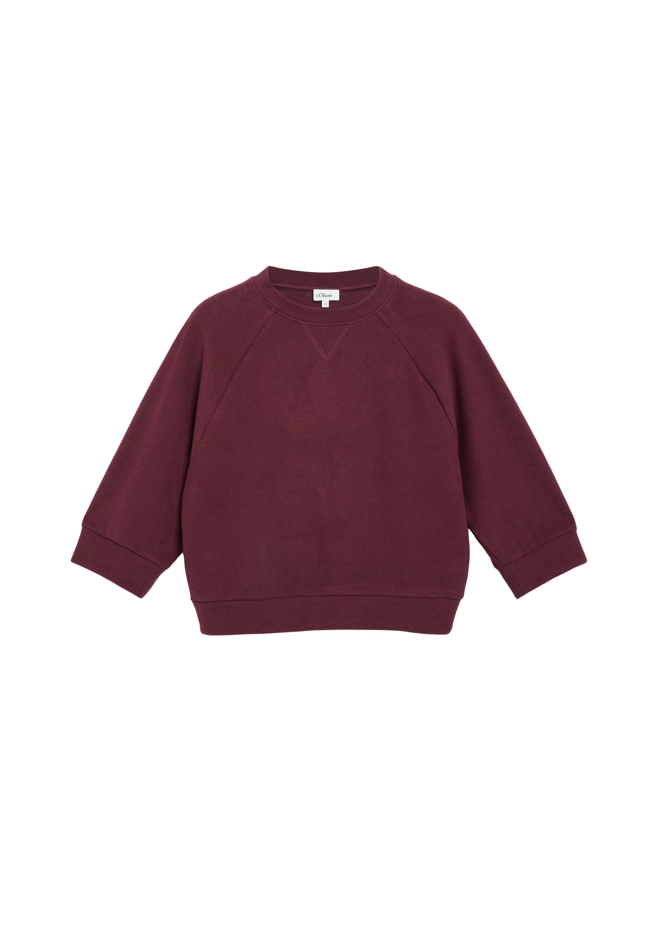 s.Oliver 3/4 Arm-Pullover Sweatshirt Weiches Sweatshirt mit 3/4-Ärmeln