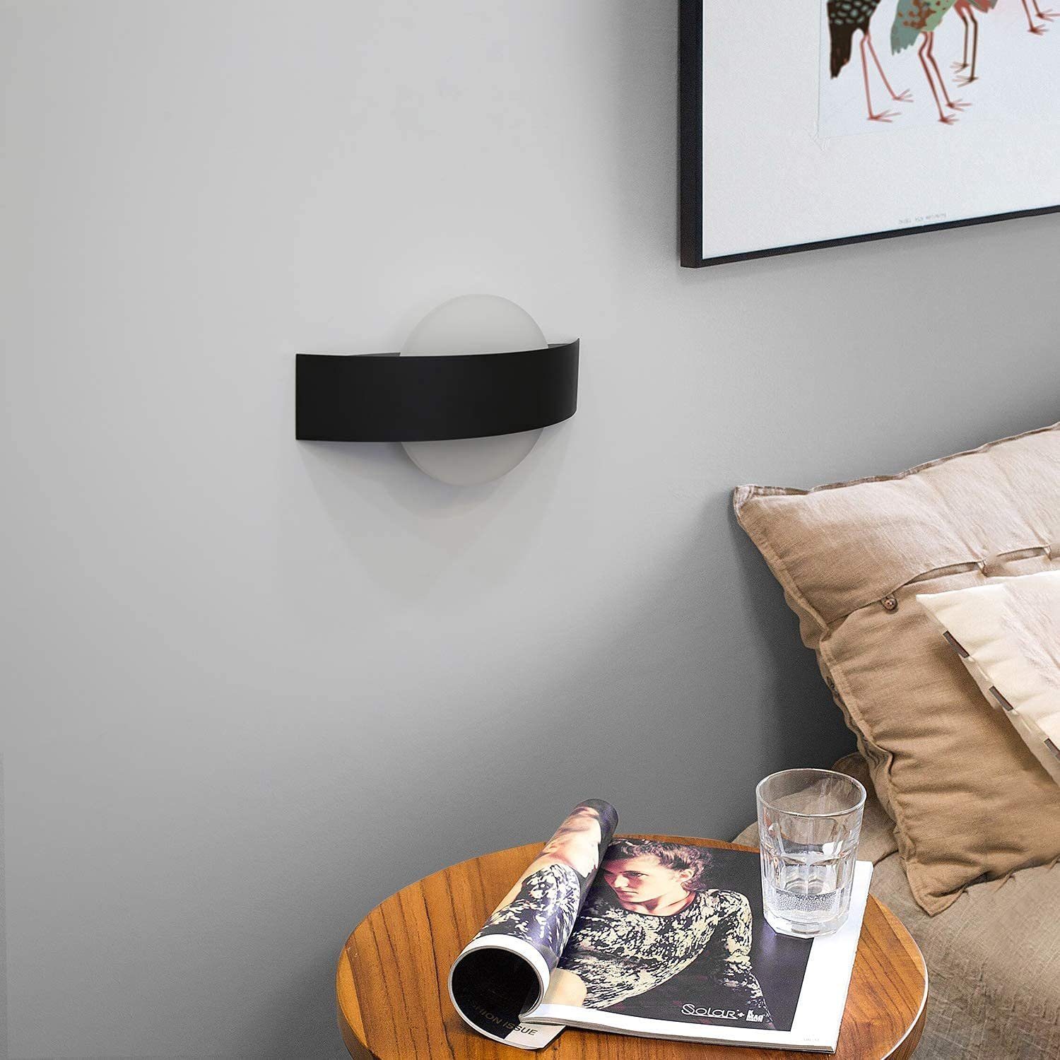 Applique murale led moderne en acrylique noir et blanc_voghion.com