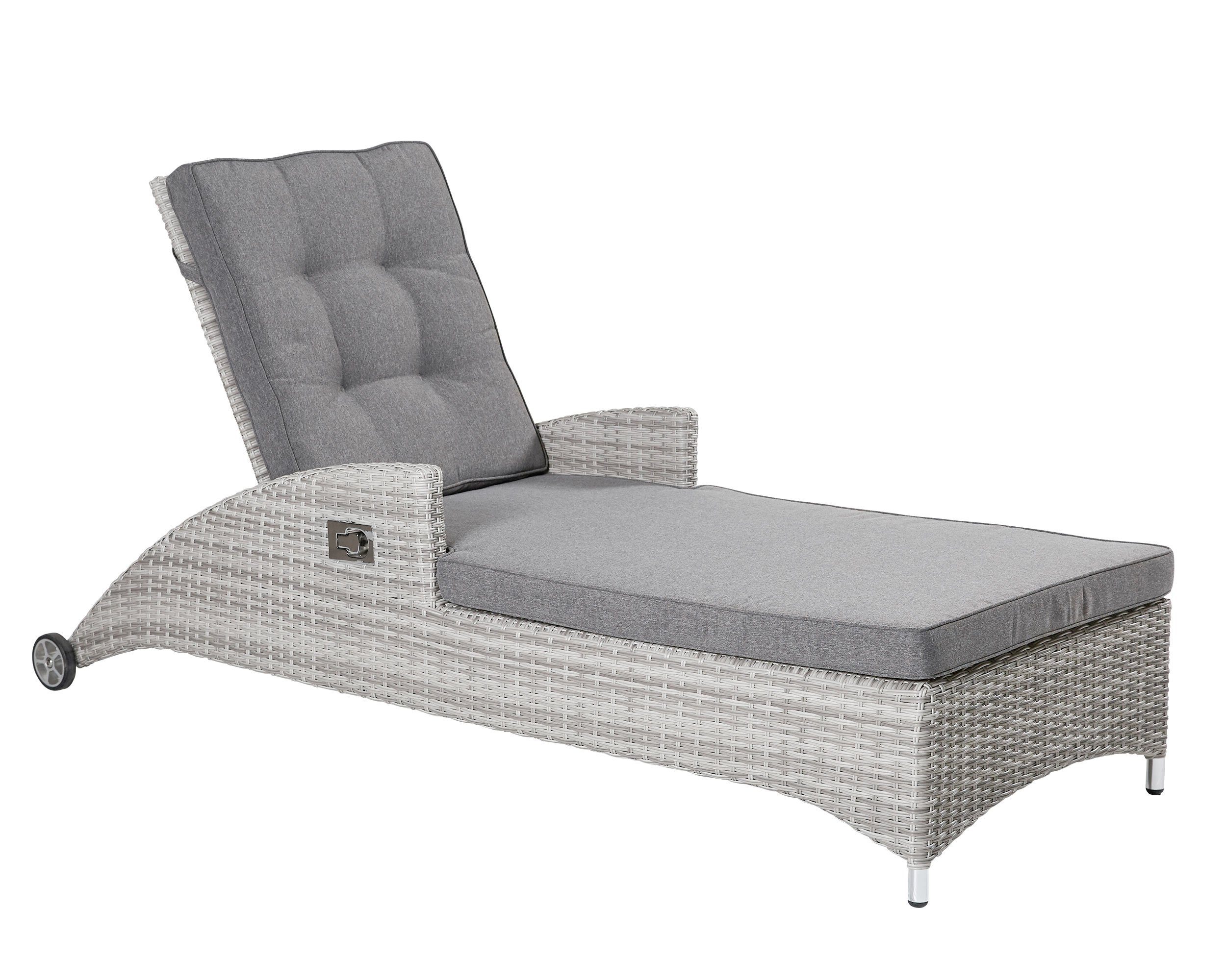 LC Garden Multifunktionsliege »Parma« Sonnenliege Gartenliege Relax weiß-grau