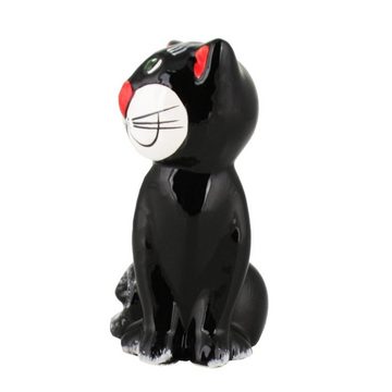Tangoo Gartenfigur Tangoo Keramik-Katze sitzend schwarz glänzend ca 14cm H, (Stück)