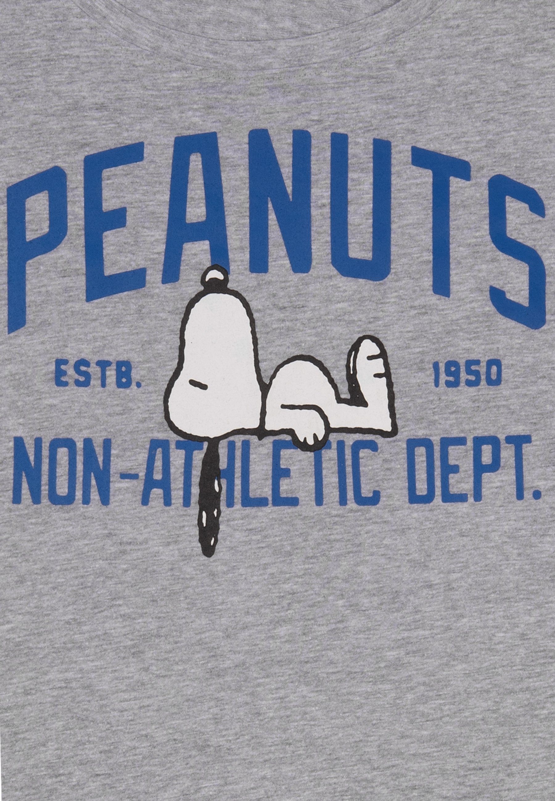 Damen Nachthemd United Schlafshirt Pyjama - Peanuts Grau Kurzarm Labels® The Snoopy Nachthemd