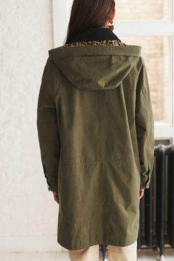 Next Regenjacke Jacke mit Wachseffekt und Duffle-Verschluss (1-St)