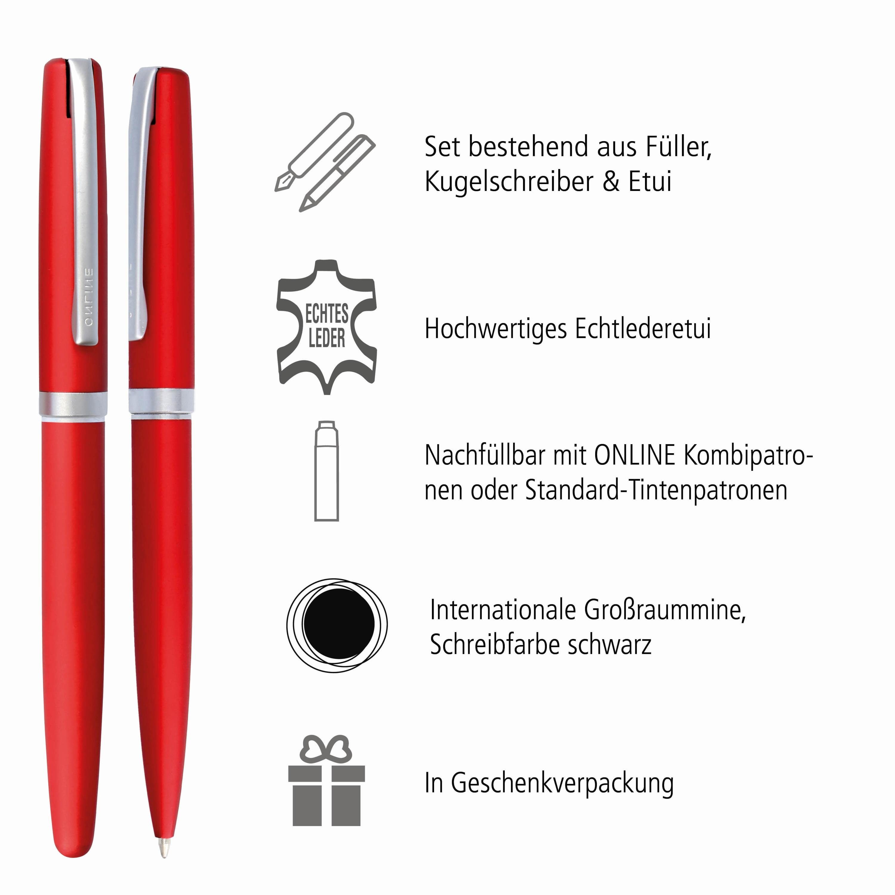Füller Rot Online Pen Eleganza Schreib-Set