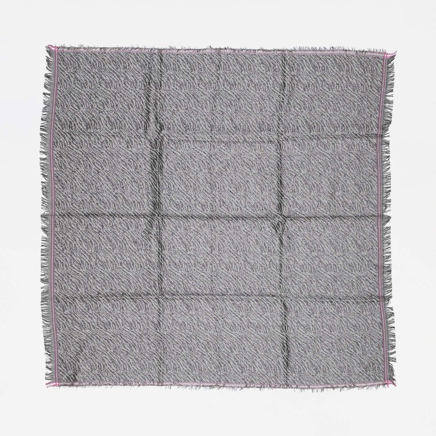 Mille Schal - Colur Grau Winter Damen - 100x100 Becksöndergaard Modeschal mit Winterschal aus Baumwolle/Metallfaden, cm Fransen