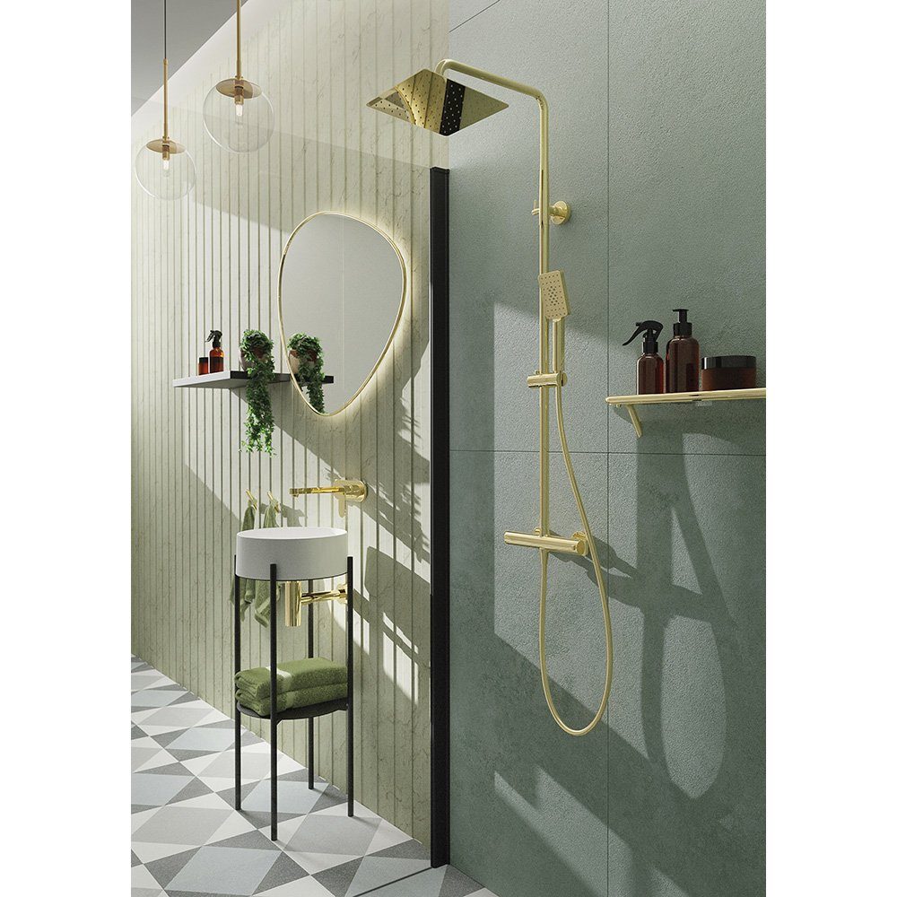 Lomadox Duscharmatur DEANTE-30 moderne Duschgarnitur Duschsystem in goldfarben