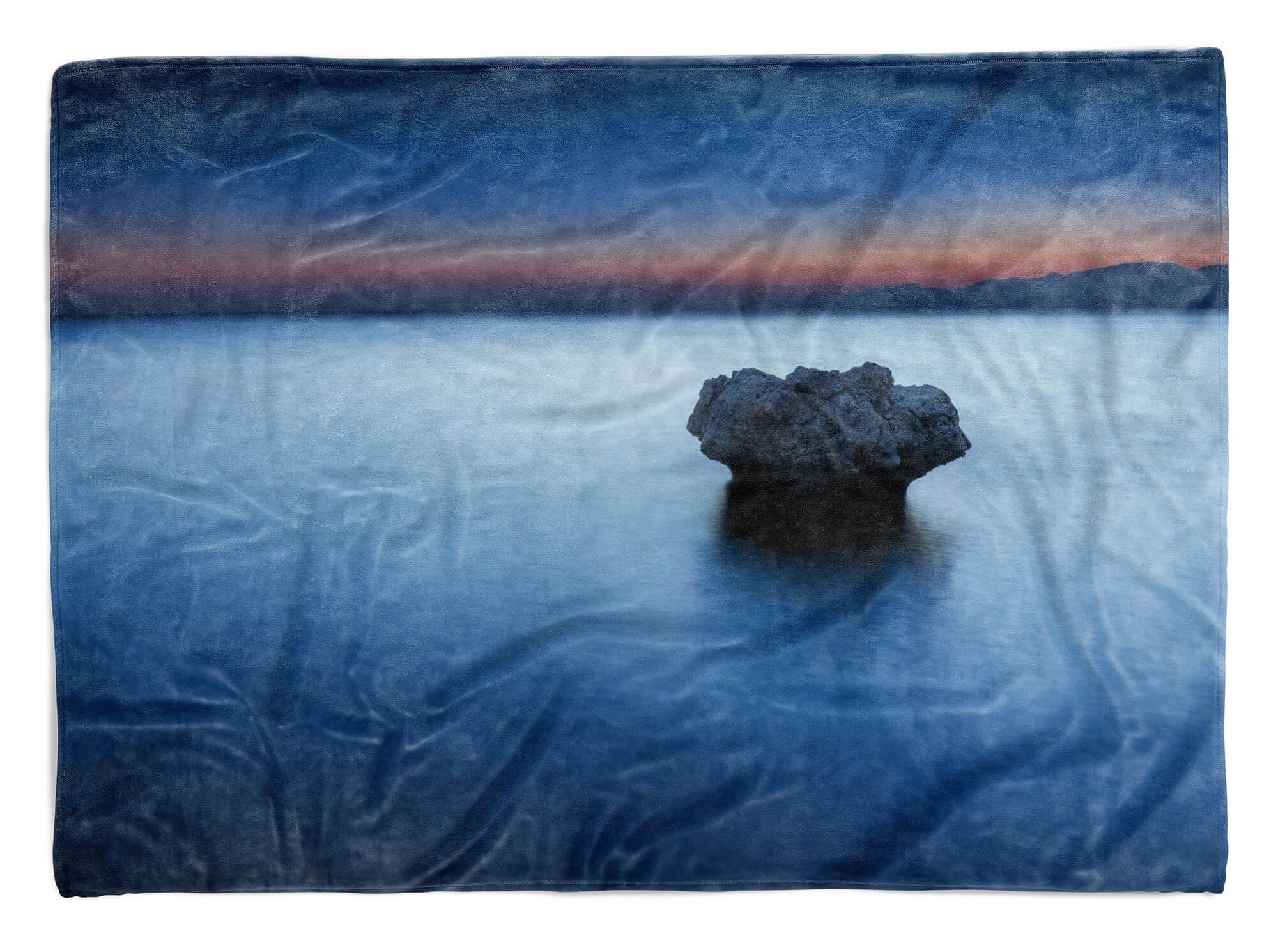Sinus Art Handtücher Handtuch Strandhandtuch Saunatuch Kuscheldecke mit Fotomotiv Abenddämmerung Mee, Baumwolle-Polyester-Mix (1-St), Handtuch