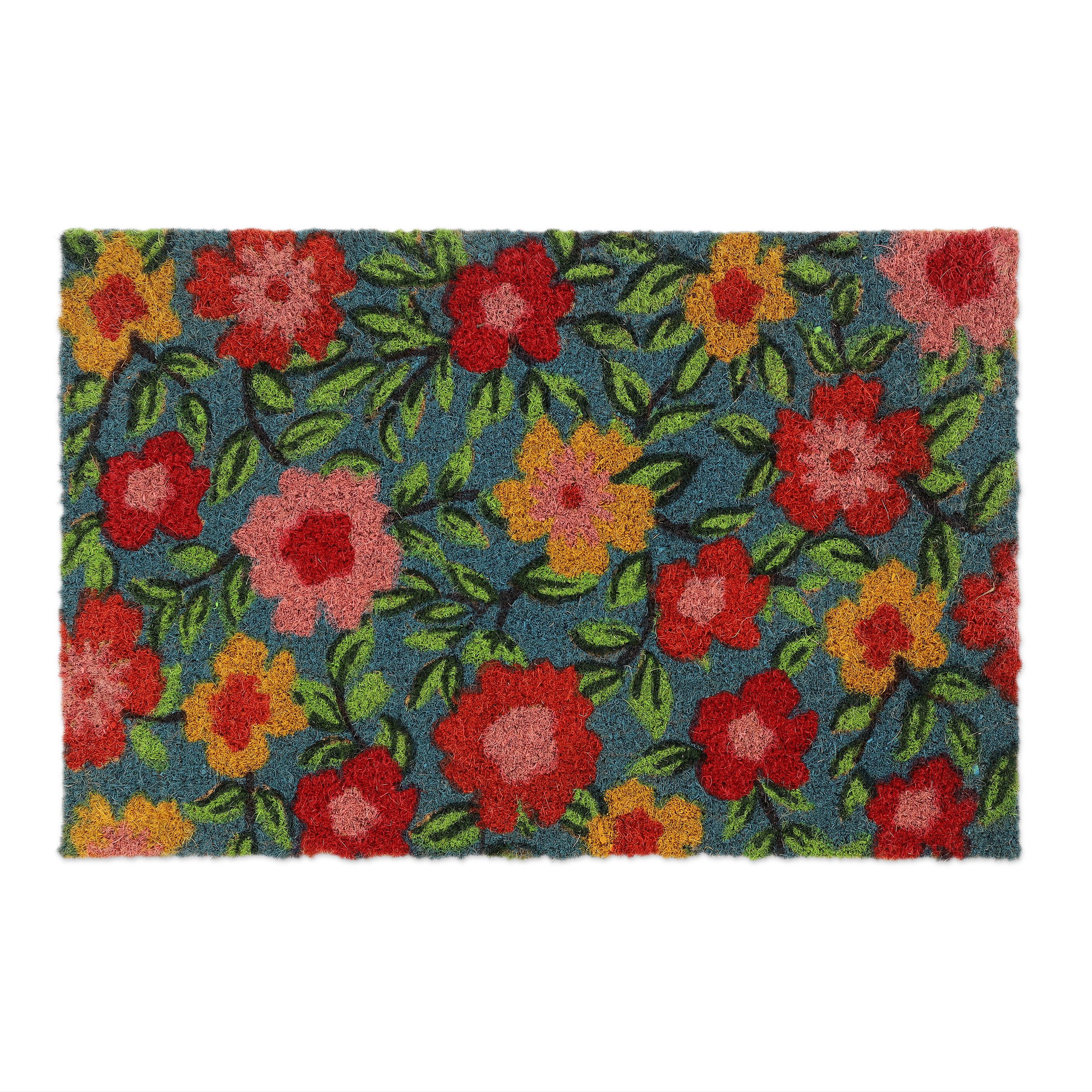 relaxdays Fußmatte Kokos Blüte, Höhe: 15 günstig online kaufen