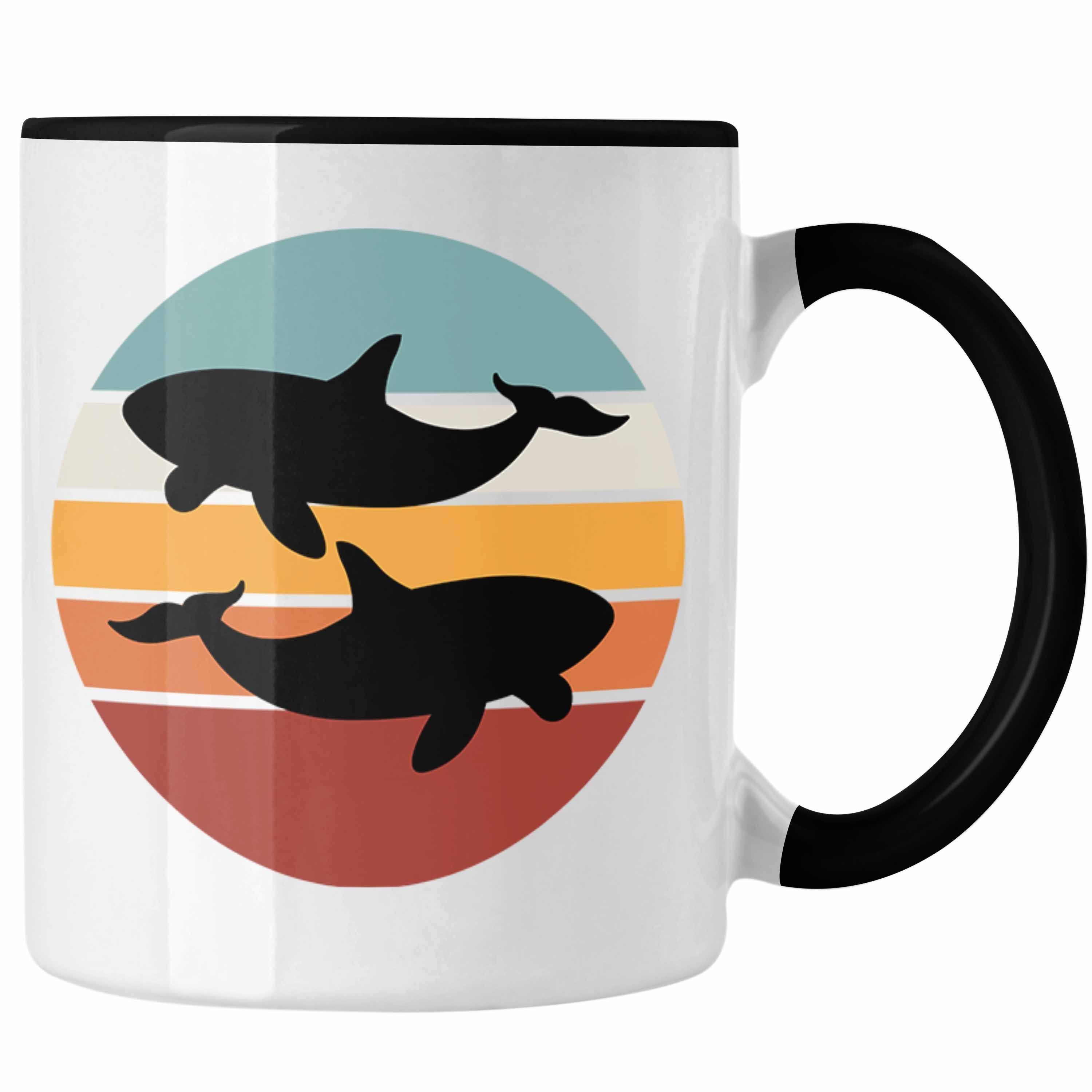 Trendation Tasse Retro Orca Tasse Geschenk Ozean Waal Schwarz | Tassen