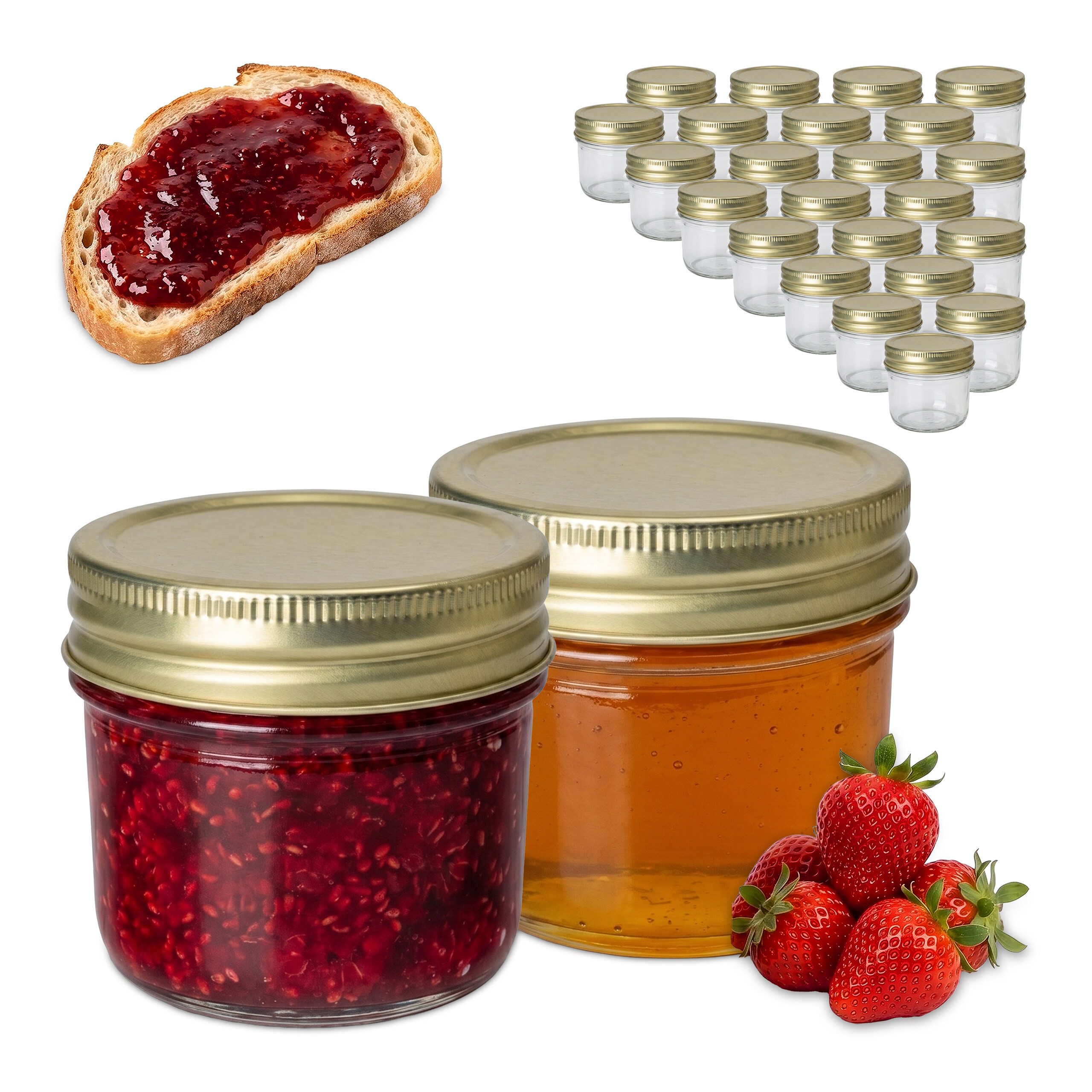 relaxdays Marmeladenglas Einmachgläser Set 120 ml Twist Off, Glas, 25er Pack