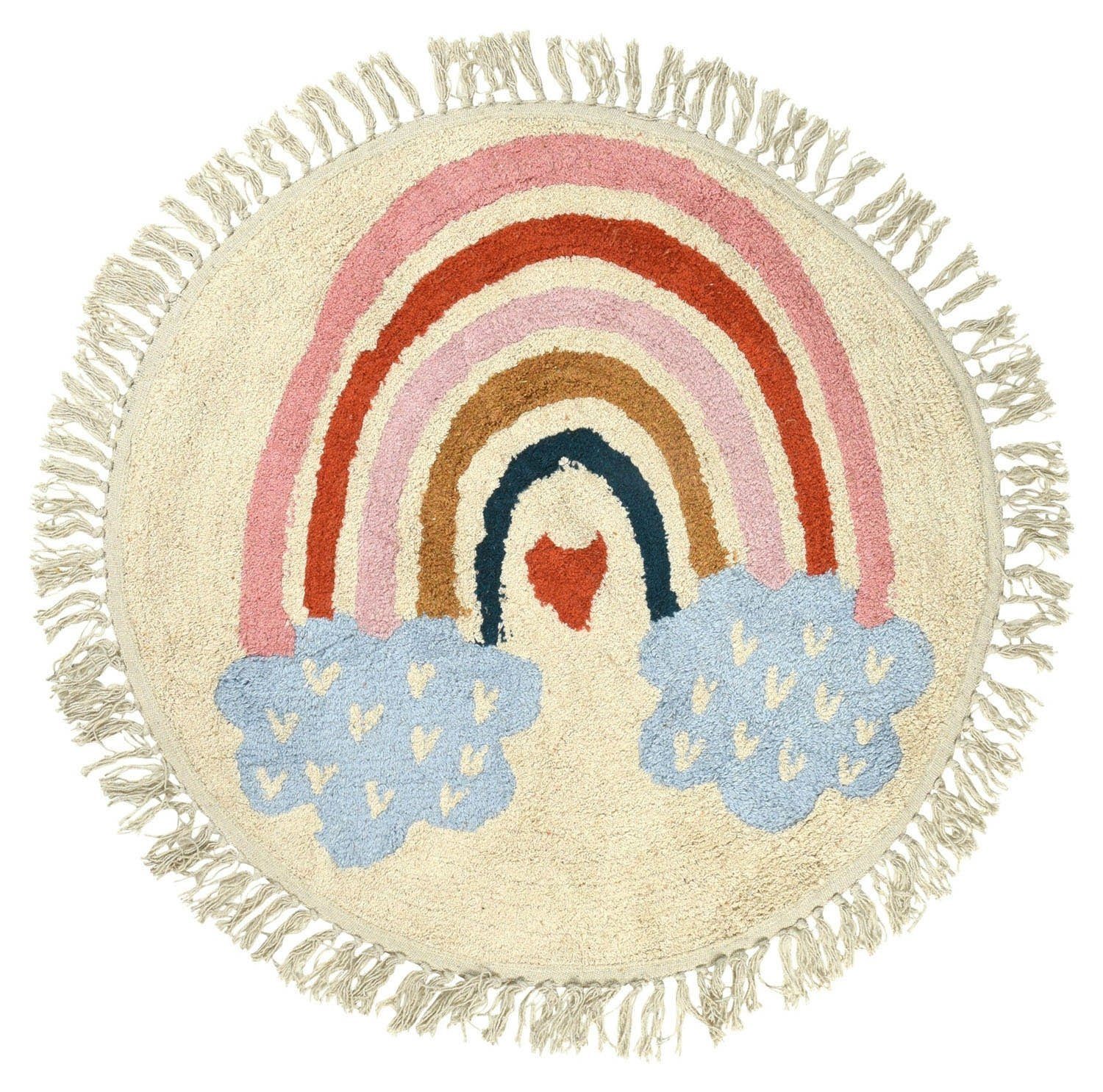 Teppich Kinderteppich RAINBOW, Beige, Ø cm 90