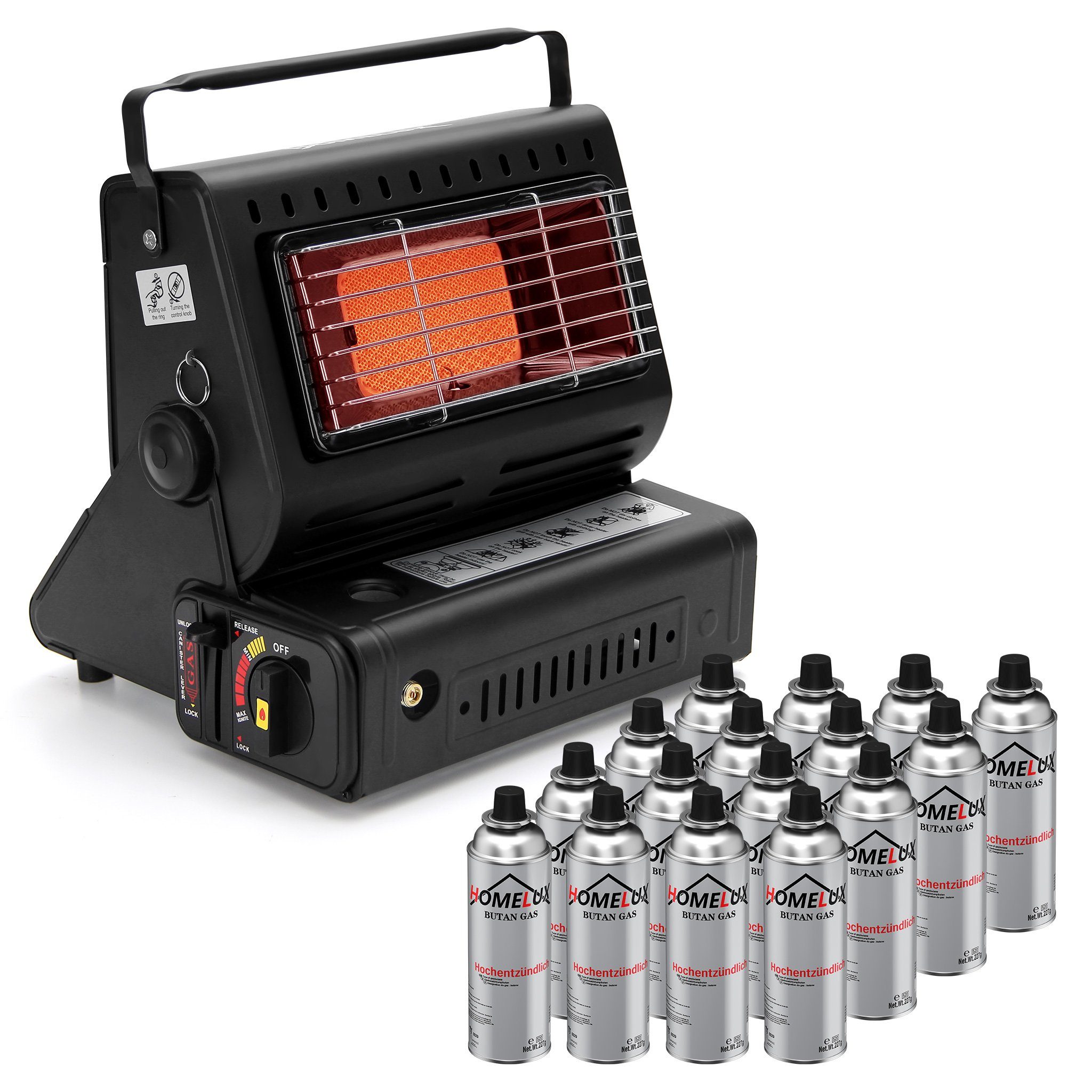 HOMELUX Heizstrahler 1300W 2in1 Tragbare Gasheizung, günstig online kaufen