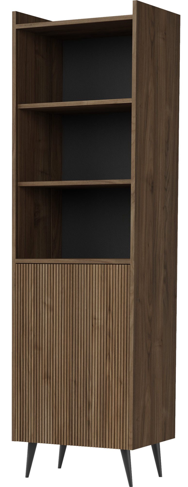 WFL GROUP Bücherregal Arysa, 1-tlg., griffloses Bücherregal mit gerillter F günstig online kaufen