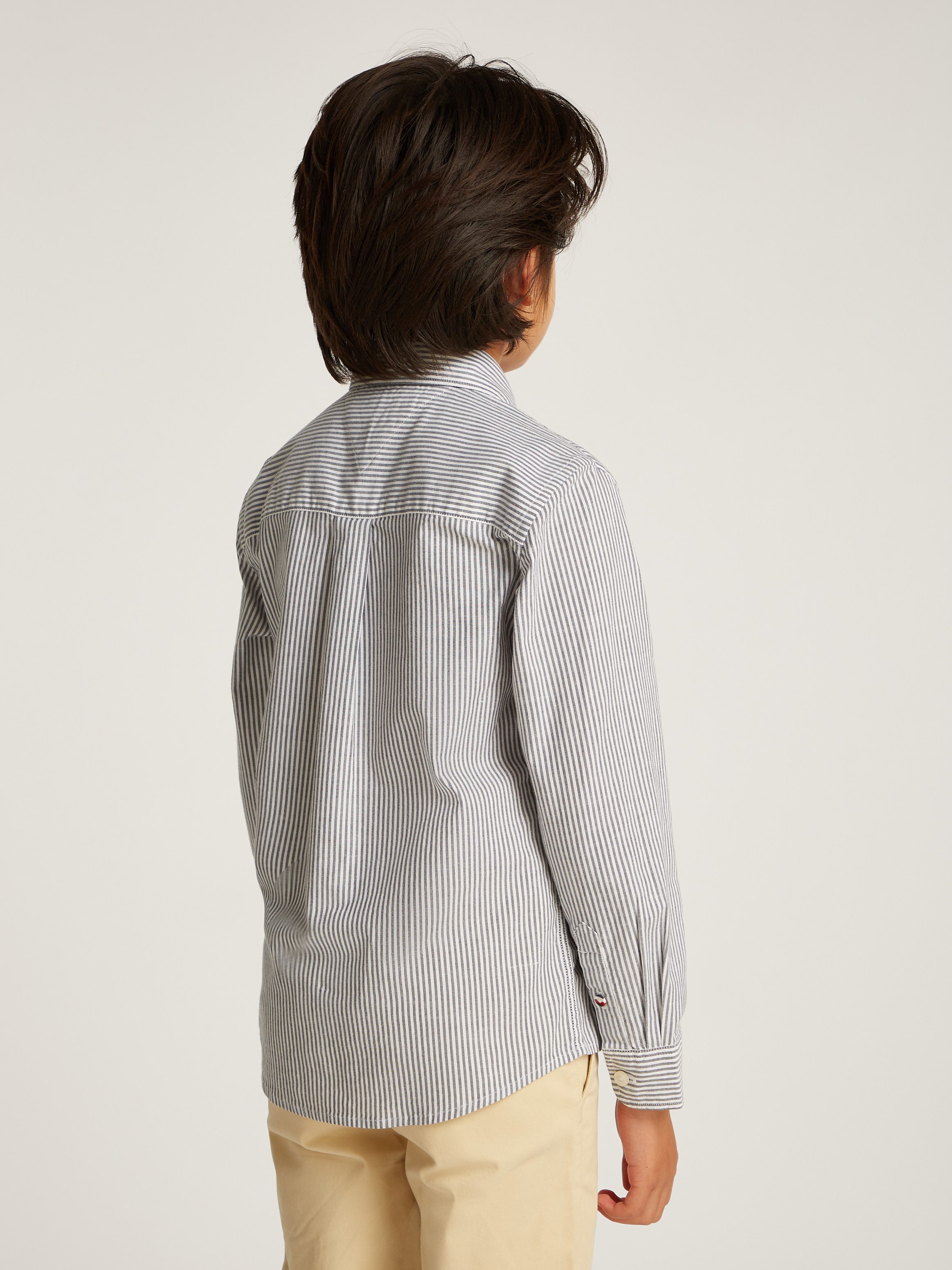 Tommy Hilfiger Langarmhemd Button-Down-Kragen, elastische Baumwoll-Qualität, Kinder bis 16 Jahre