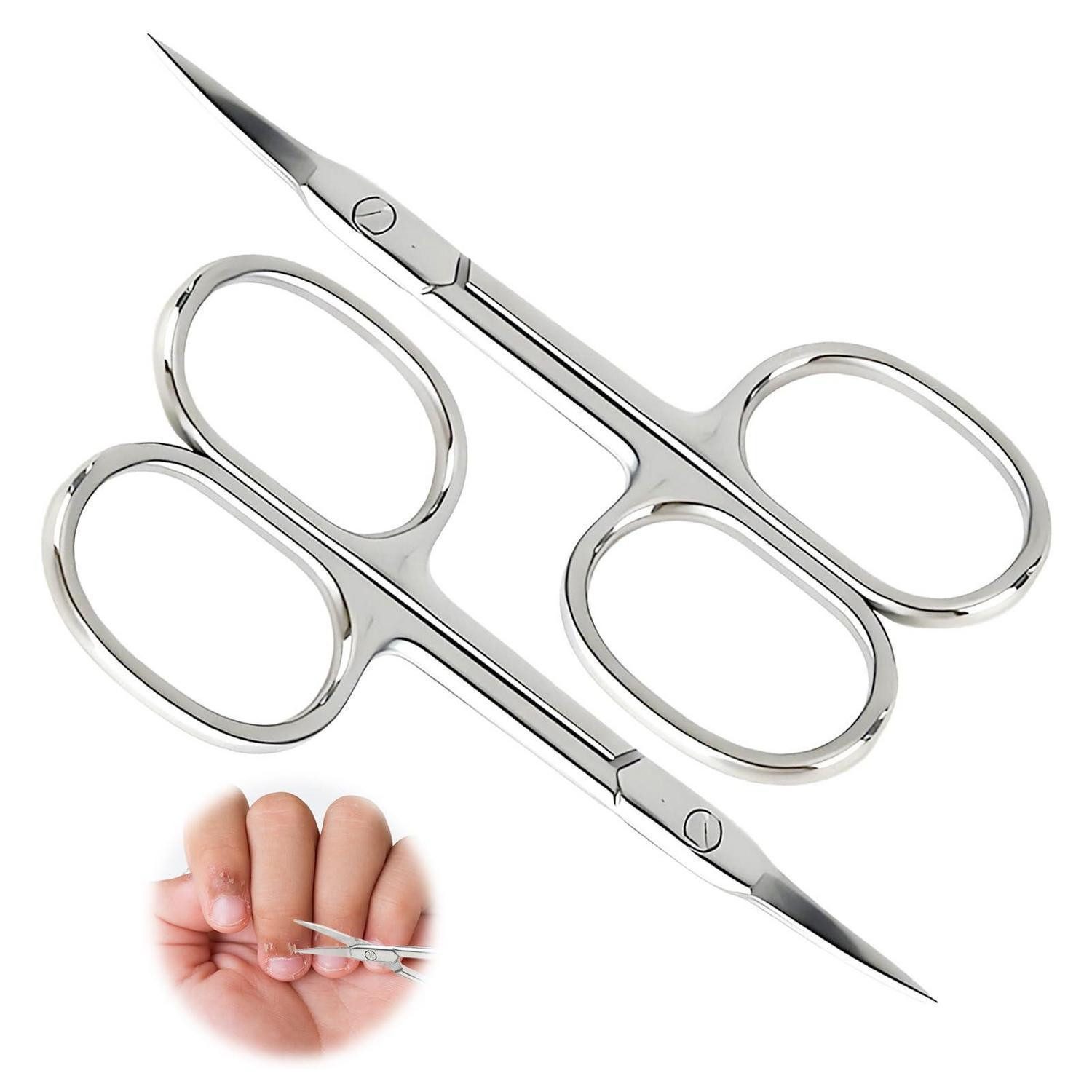 LuxusKollektion Hautschere Nagelhautschere 2er Set Extra Fein 95mm Edelstahl