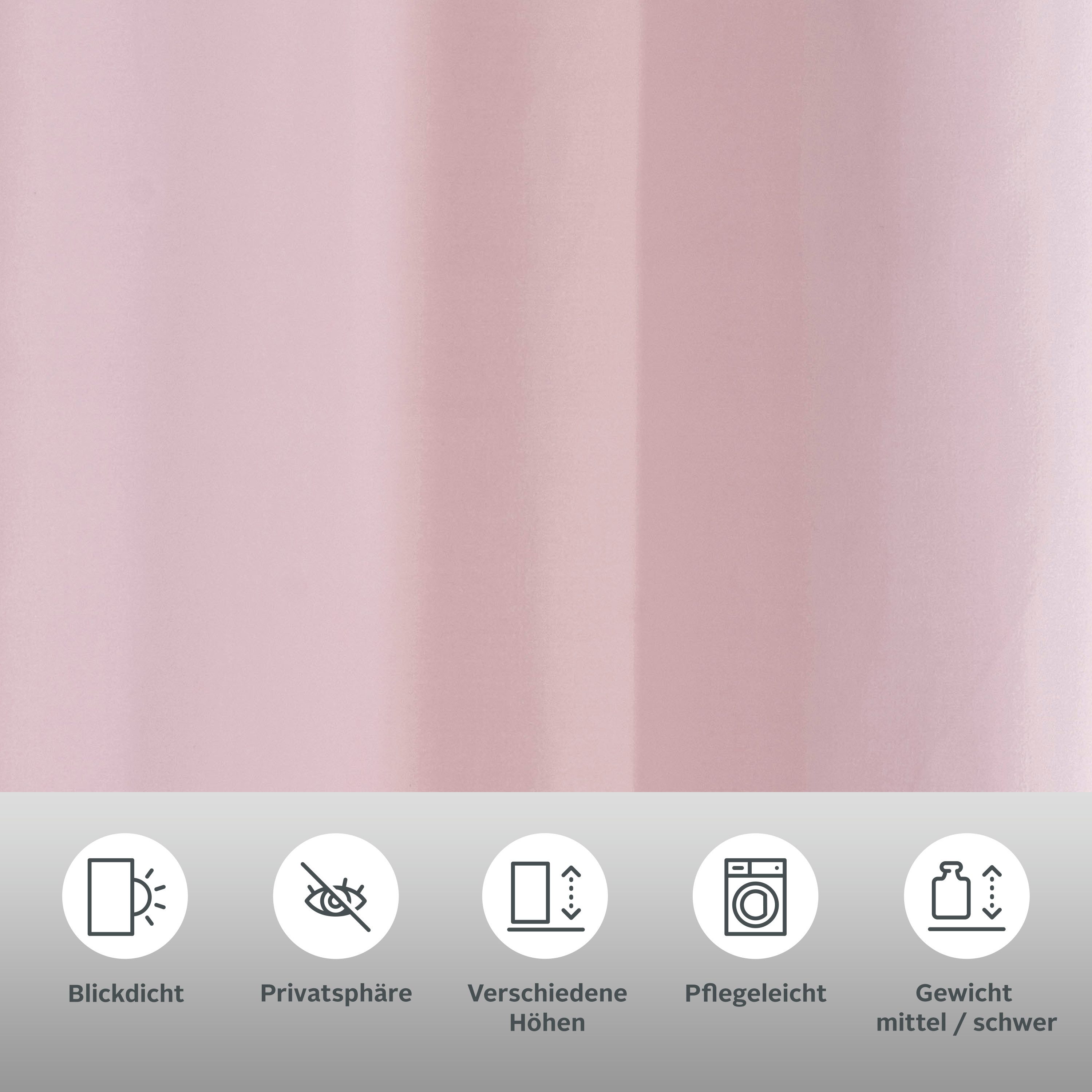 OTTO home Vorhang Parry (2 St), Ösen, blickdicht, Polyester, 2-er Set, blickdicht, monochrom, basic