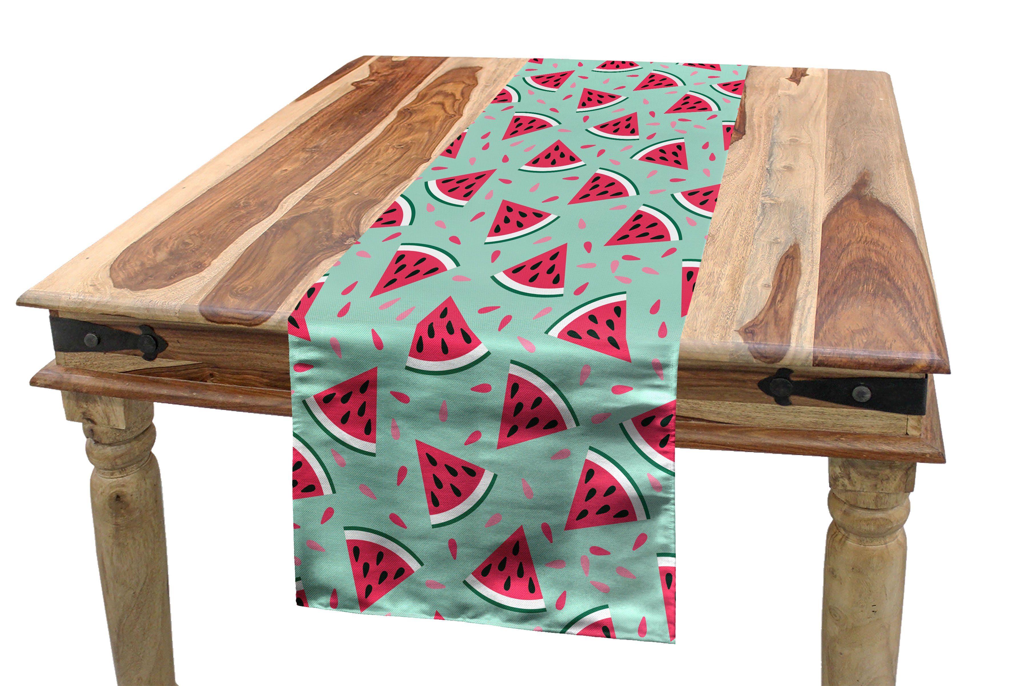 Abakuhaus Tischläufer Esszimmer Küche Rechteckiger Dekorativer Tischläufer, Obst Pop-Art-Wassermelone-Scheiben
