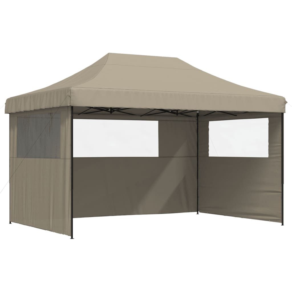 Pavillon Partyzelt Faltbar Pop-Up mit 3 Seitenteilen Taupe Pavillon