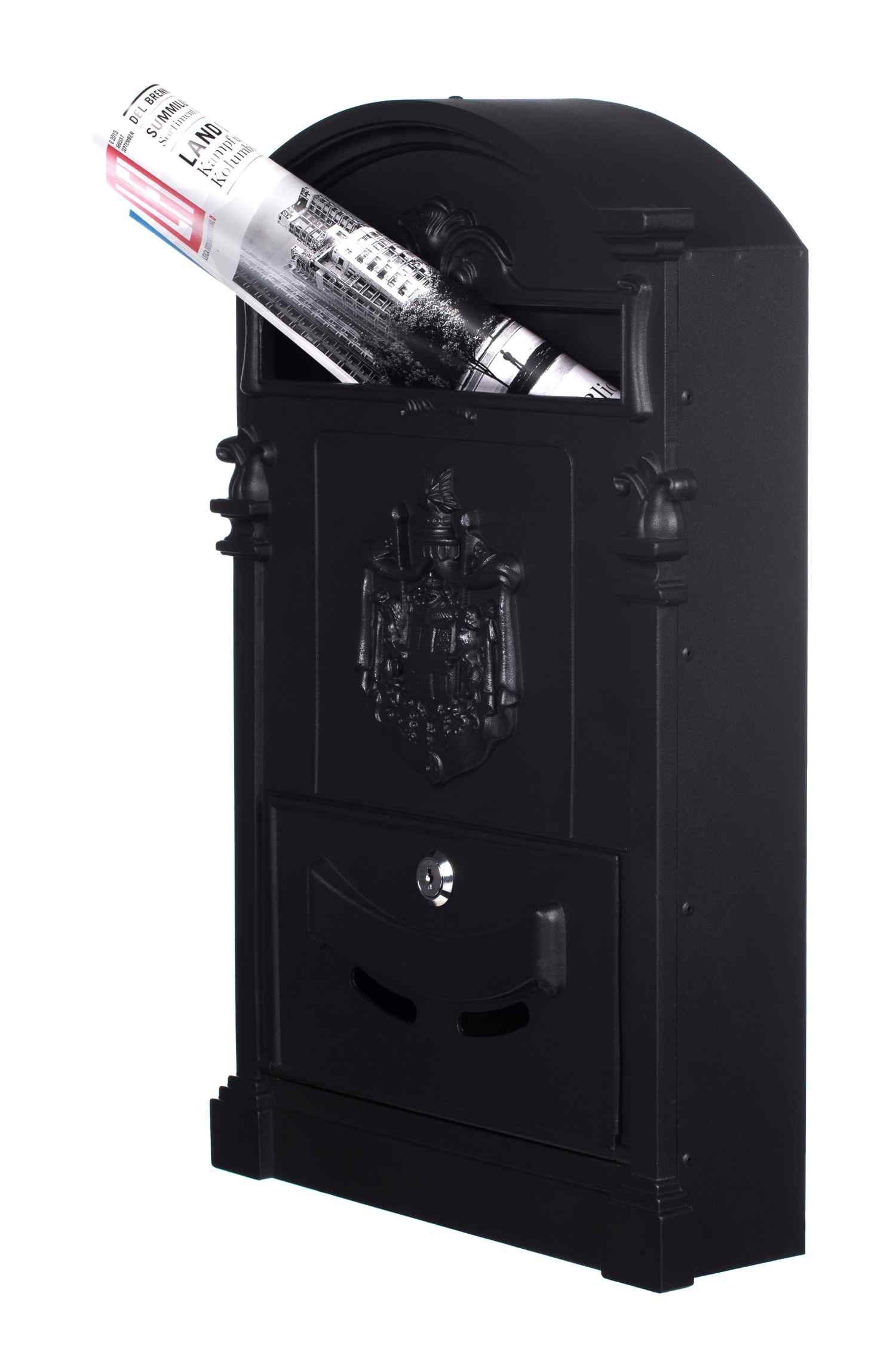 BIRENDY Briefkasten Antiker Briefkasten LB-001-Long Schwarz günstig online kaufen