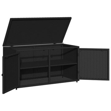 vidaXL Gartenbox Gartenschrank Schwarz 110x55x60,5 cm Poly Rattan