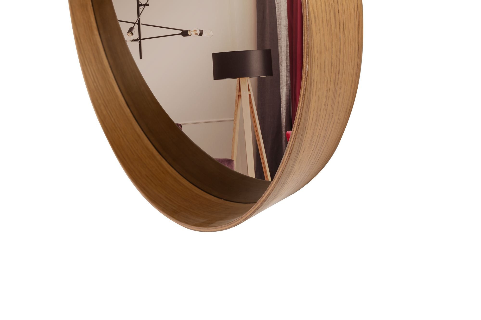 Skye Decor Spiegel >>Bias 80 << (Packung, 1-St., 1 Spiegel), Rund Form / Echtholz-Optik-Beschichtung / Geeignet für Feuchträume