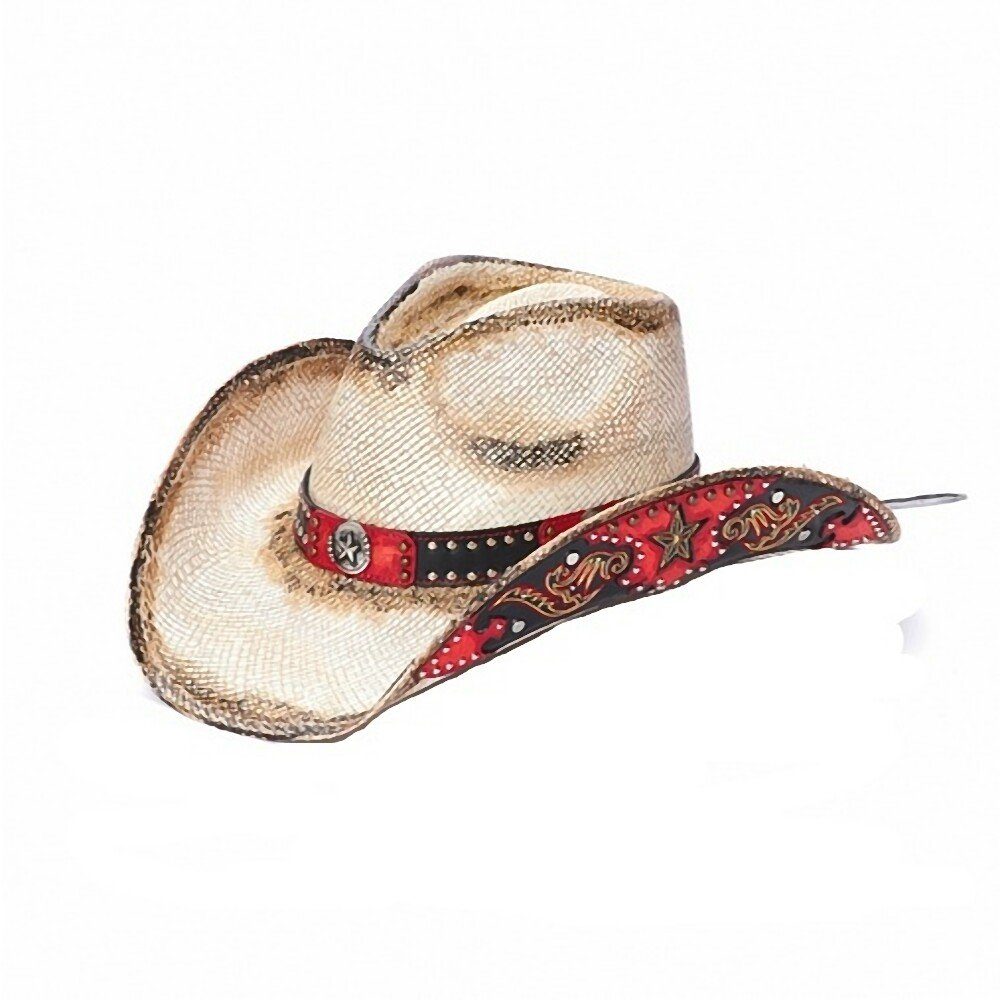 Westernlifestyle Strohhut Red Inspiration Cowboyhut Strohhut Westernhut Line Dance Western