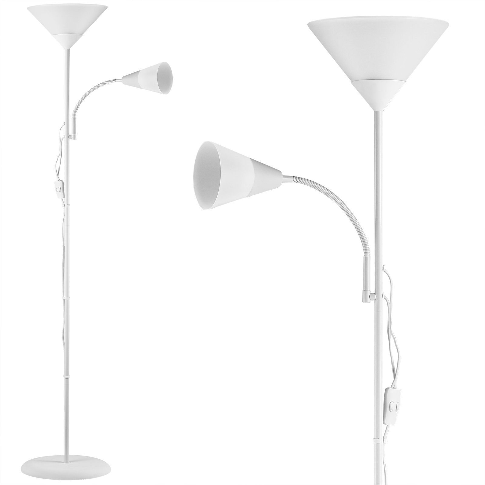 monzana Stehlampe, Stehlampe 175 cm Weiß Verstellbar Stehleuchte Deckenflut günstig online kaufen