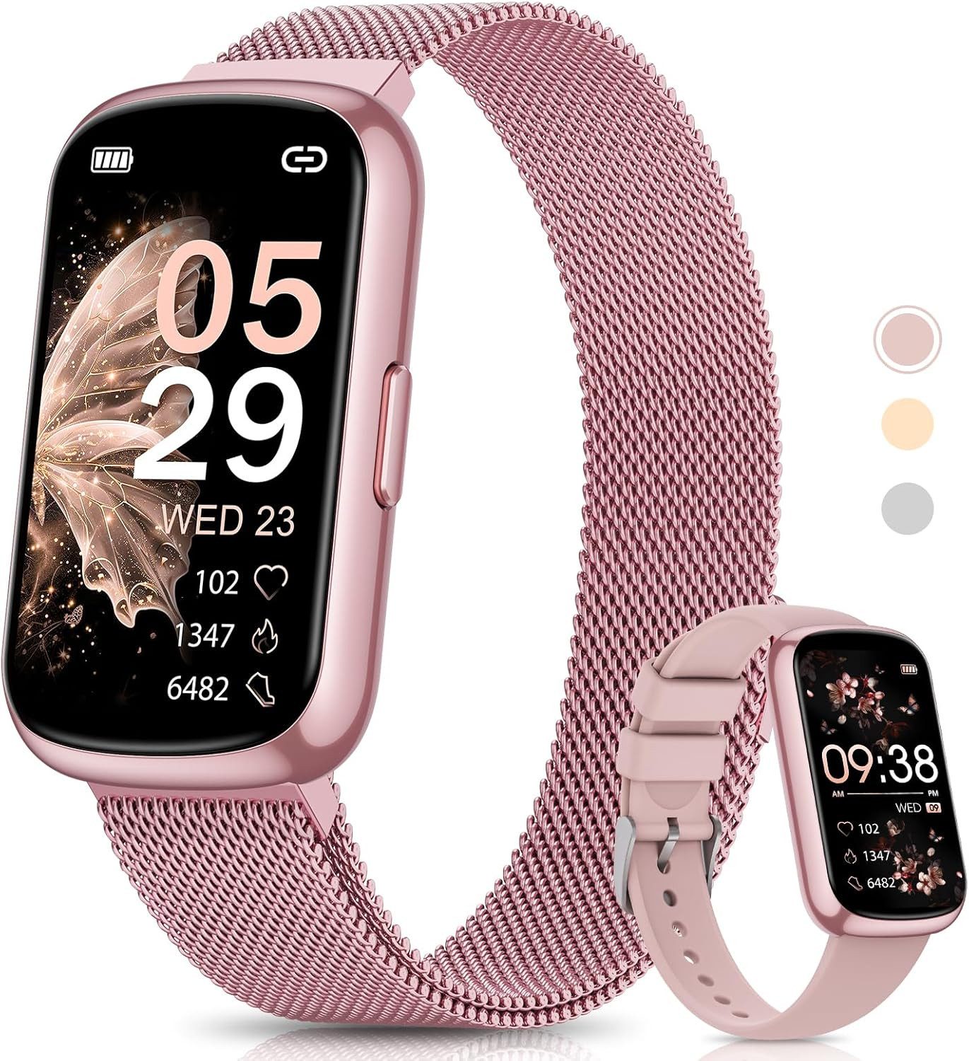 Damen's IP68 Wasserdicht Fitness-Tracker Schlafmonitor Schrittzähler Smartwatch