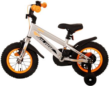 TPFSports Kinderfahrrad Volare Rocky 12 Zoll mit Rücktritt und Handbremse, 1 Gang, (Jungs Fahrrad - Rutschfeste Sicherheitsgriffe), Kinder Fahrrad 12 Zoll mit Stützräder und Klingel - Grau