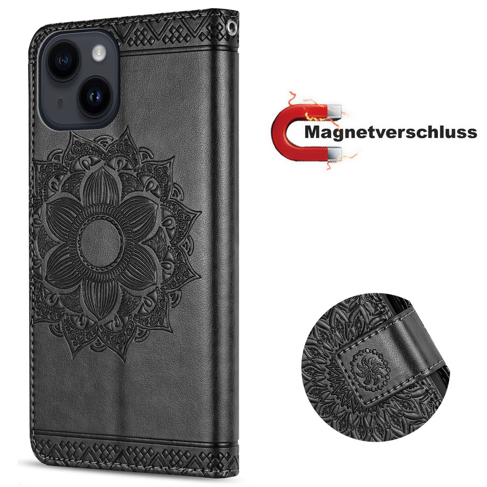 betterfon Handyhülle Handytasche für Apple iPhone 14 Klapphülle Flip Case, Wallet Case mit Kartenfächern Magnetverschluss und weicher Innenhülle – Bild 5 von 5