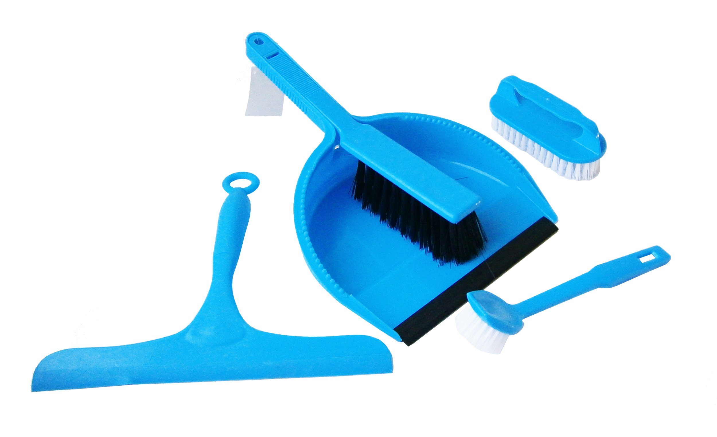 Reinex Küchenschaufel PUTZ Set 5-tlg Kehrschaufel Handbesen Fensterwischer Spülbürste 33, Scheuerbürste