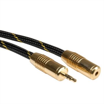 ROLINE GOLD 3,5mm Audio-Verlängerungskabel ST/BU Audio-Kabel, Klinke 3,5 mm, 3-polig Stereo (Mini-Klinke) Männlich (Stecker), Klinke 3,5 mm, 3-polig Stereo (Mini-Klinke) Weiblich (Buchse) (500.0 cm), Retail Blister